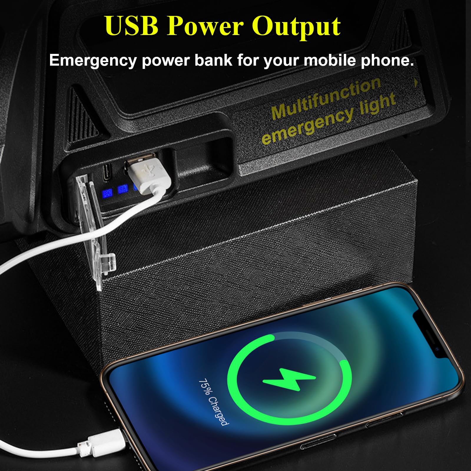 Rechargeable Spotlight, 2,000,000 Lumens Led Solar Spot Lights Outdoor Handheld Long Range Flashlight With 9 Modes, Solar Panels, Usb Output, Usb C, Ipx5 Waterproof For Fishing Boating (Large)