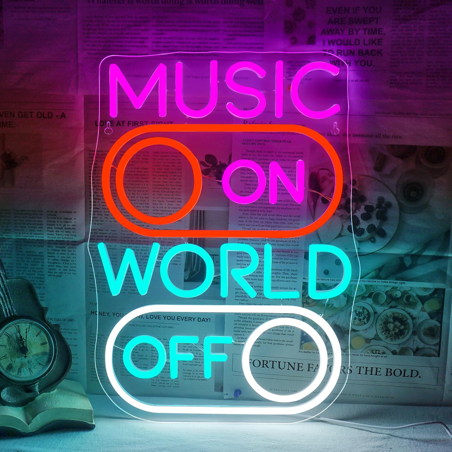 Horseneon Music World Neon Sign Led Neon Lights For Wall Decor Neon Sign Light Up Sign For Music Studio  Bar  Club  Party  Or Home Decor Gift For Sing Lovers