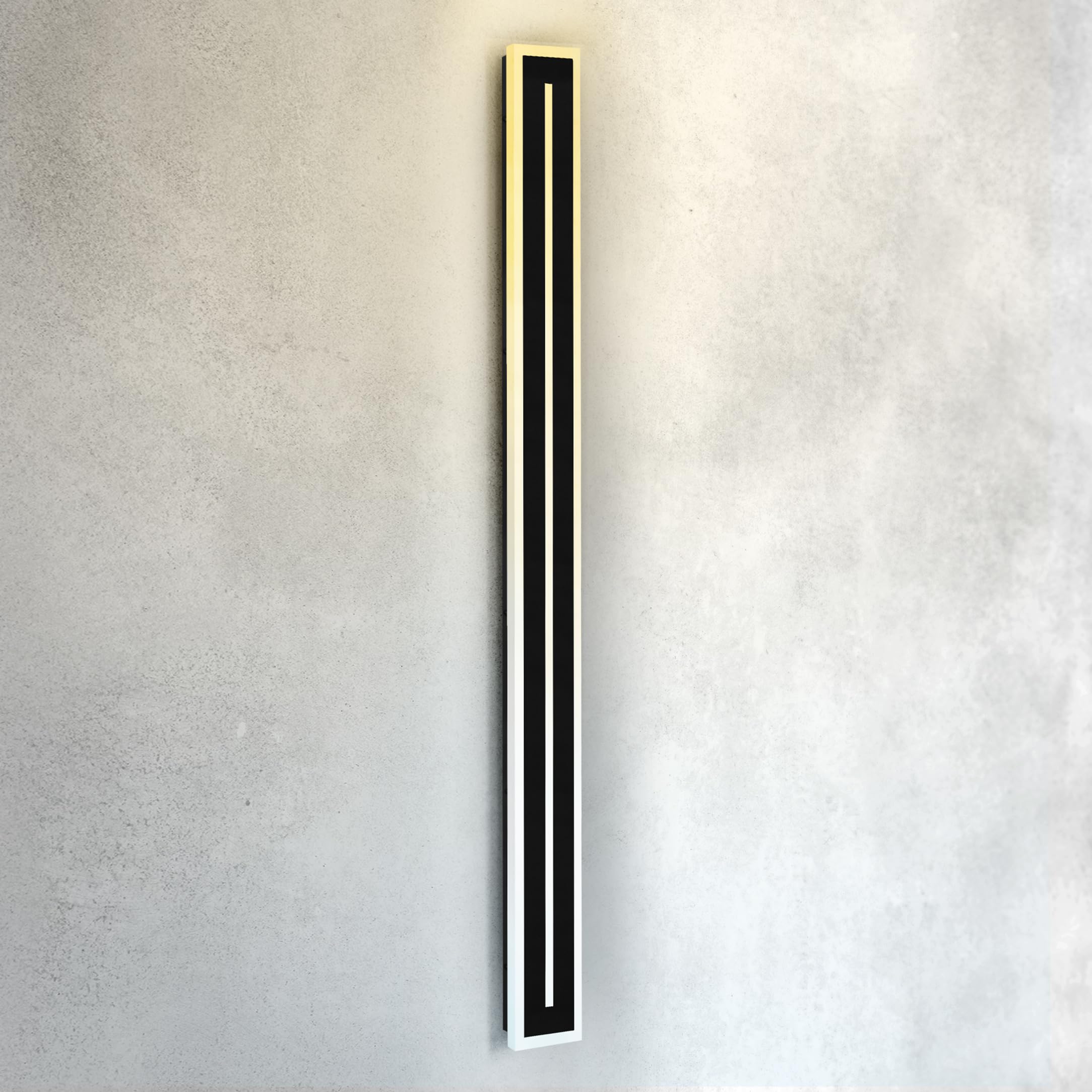 ASD LED Wall Mount Light Fixture, 72in Linear Sconce, Dimmable, Waterproof, 40W, Black, 2 Pack, Model A-LWS27C-72D40
