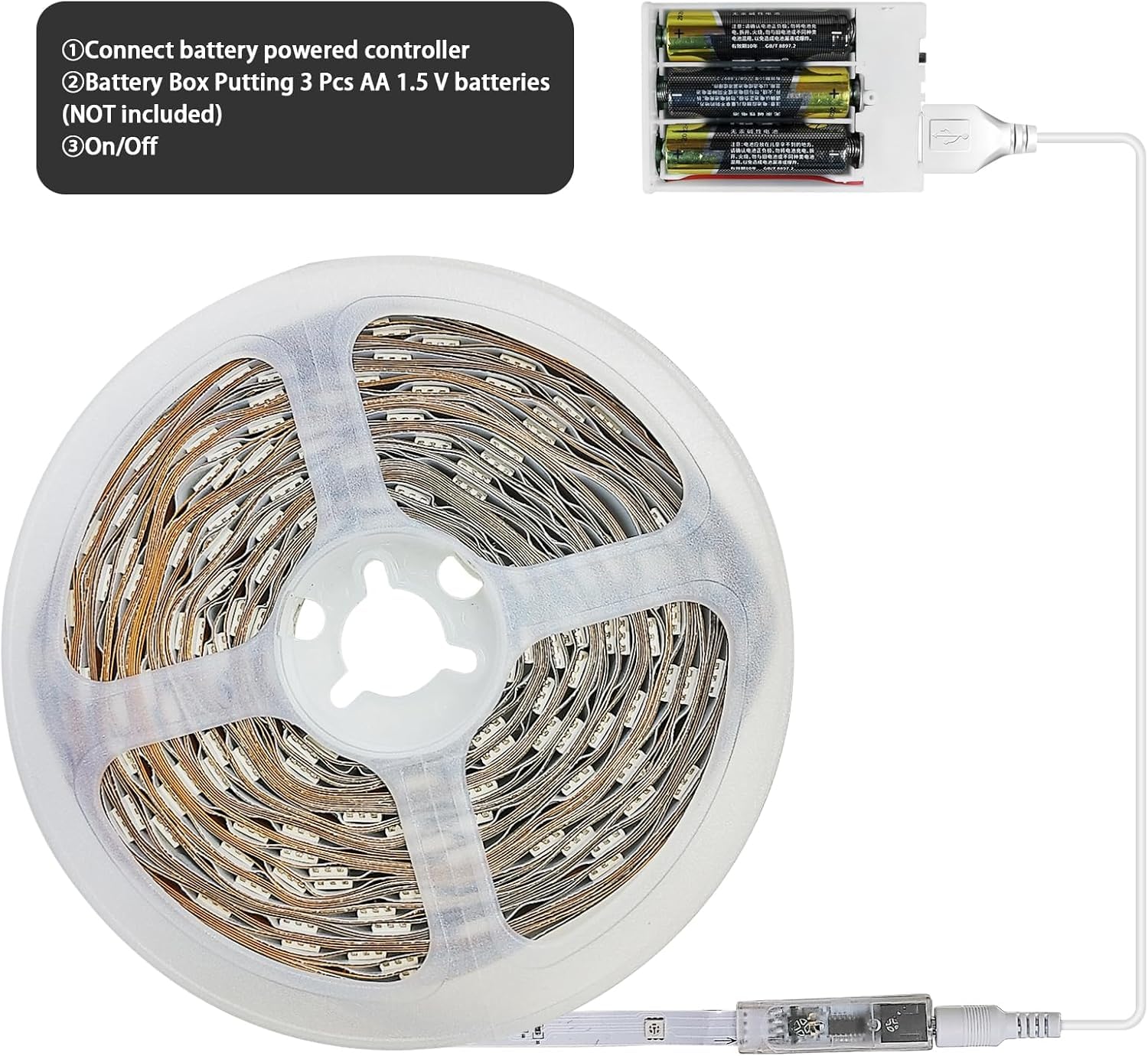 Battery Powered Led Strip Lights 13.2Ft  Led Lights Battery Operated Color Changing Music Sync App Remote Control Rgb Usb Led For Tv  Party  Room Decoration