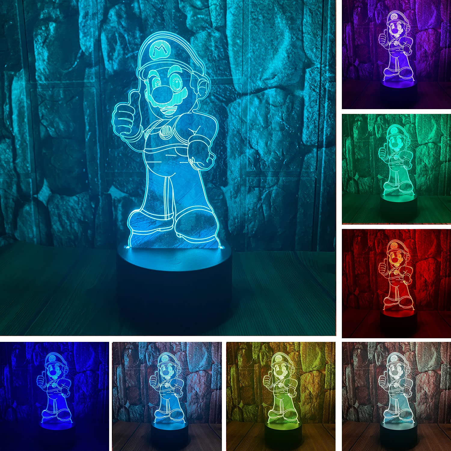 junnire Dinosaur 3D LED Optical Illusion Sleep Night Light with Remote 16 Colors Bedroom Decor Table Lamp Birthday Xmas Gifts fo
