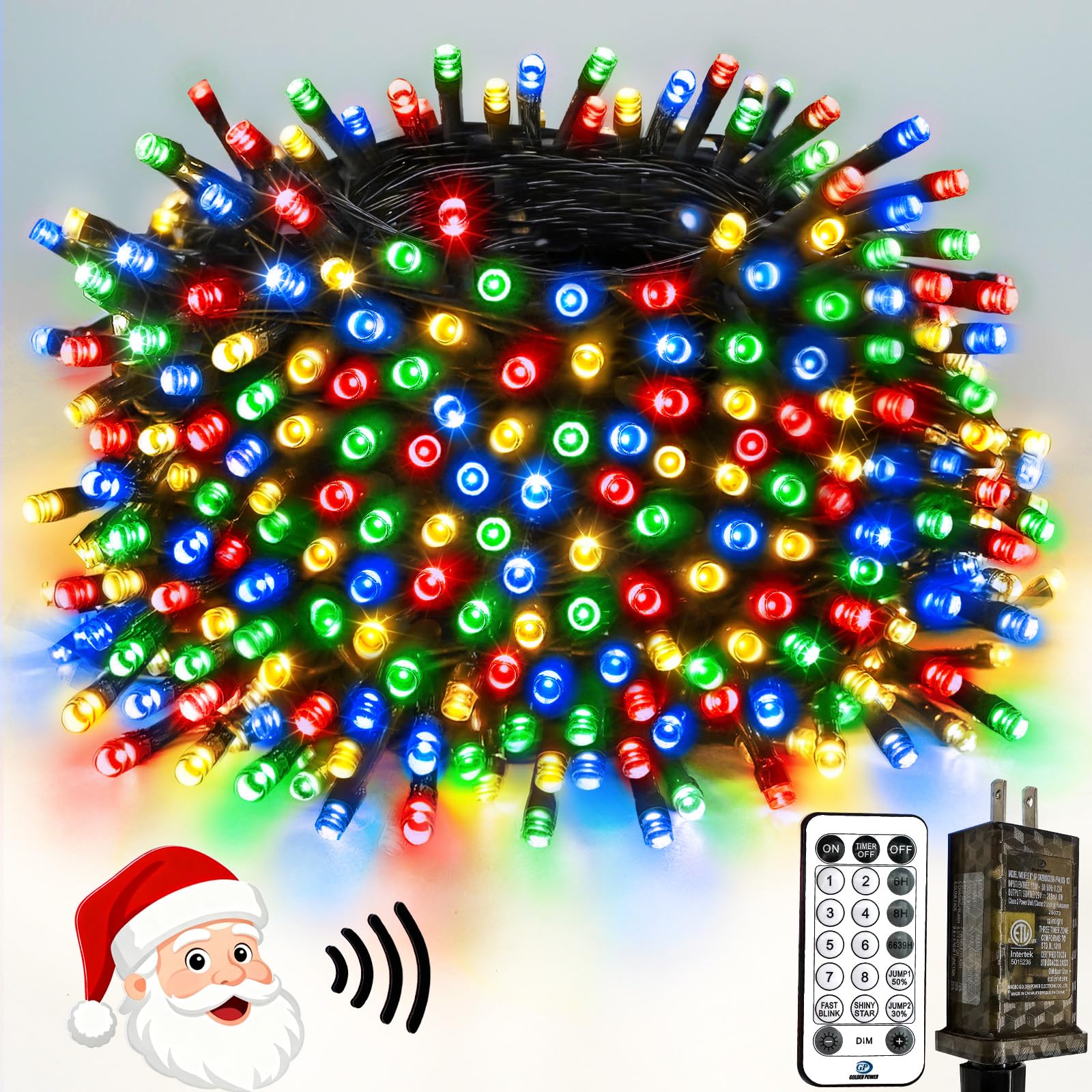 Voice Controlled Christmas Lights With Remote  132 Ft 400 Led String Lights Indoor Outdoor With 12 Modes 3 Timers  Dimmable Twinkle Light Plug In Waterproof For Xmas Tree Party Decor  Multicolor