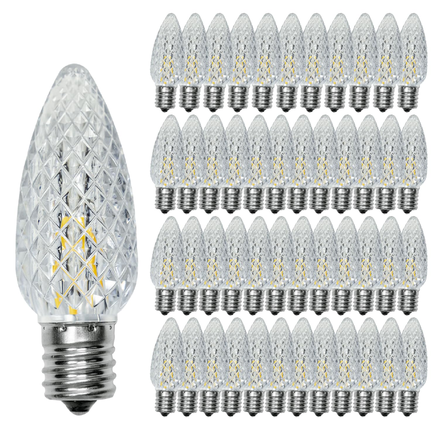 C9 Christmas Replacement Led Light Bulbs, E17 Base Commercial Grade Holiday Bulbs, 4W 5W 6W 7W Incandescent Equivalent, Warm Whi