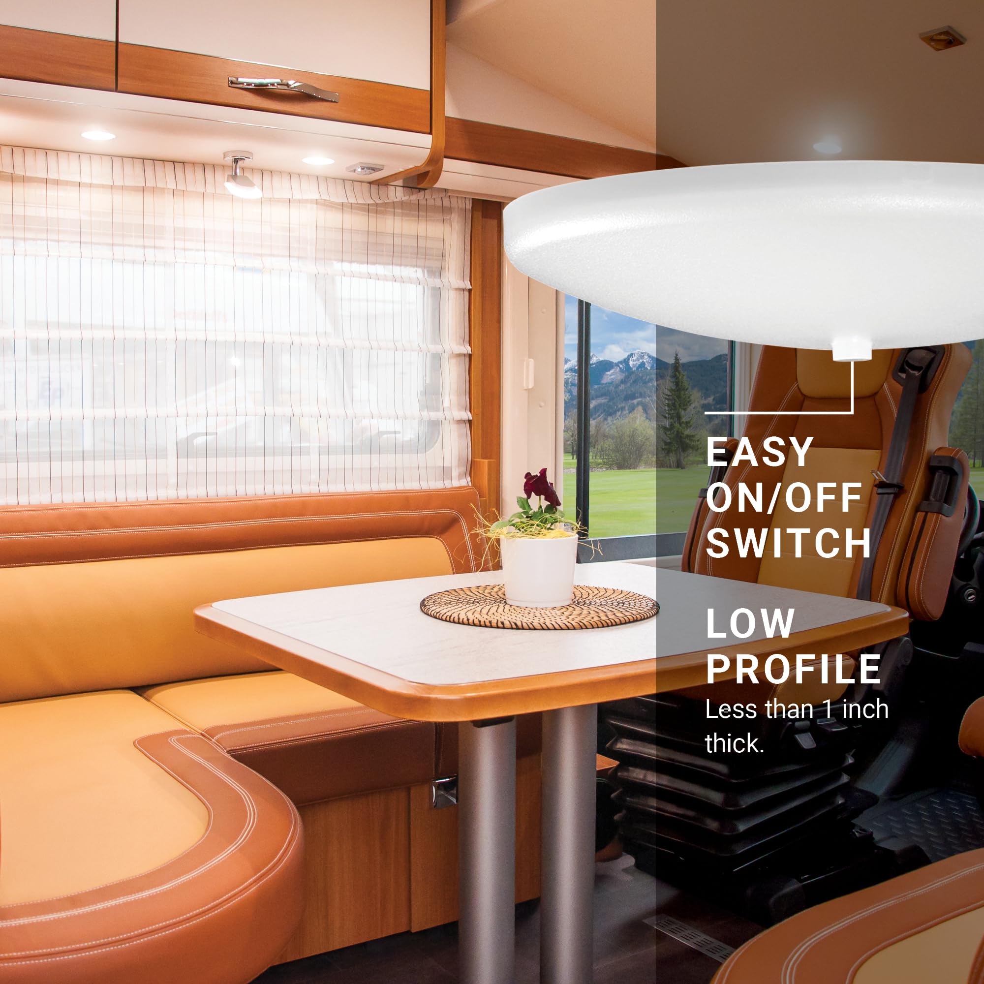 Parmida LED RV Dome Ceiling Lights, 12 Pack, 5CCT Dimmable, Surface Mount, 4.5 Inch, Metal, 5W, Damp Location, Model PLED