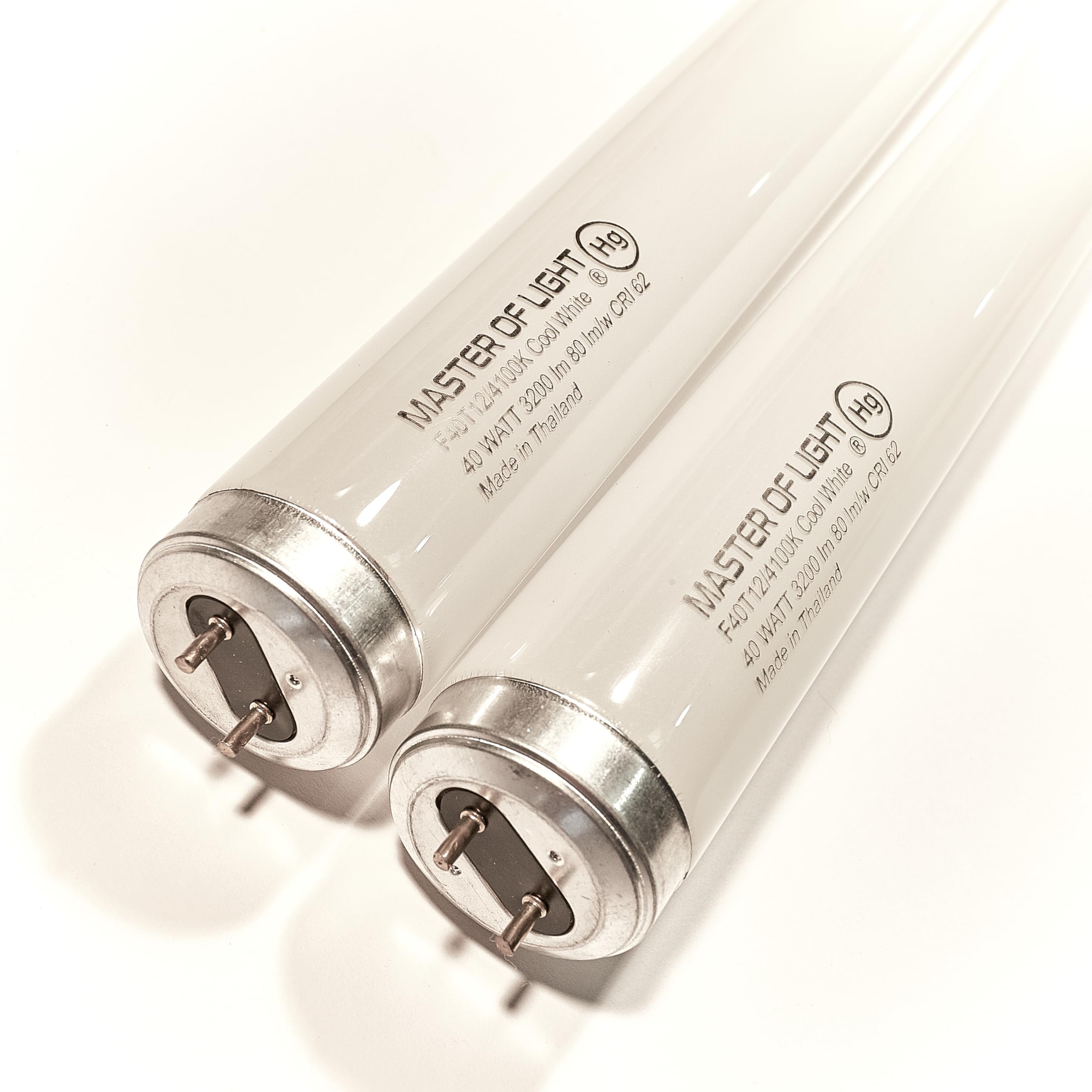 Master Of Light F40CW 4ft Fluorescent Tube Light Bulb 40W T12 Cool White 4100K (2 Pack)