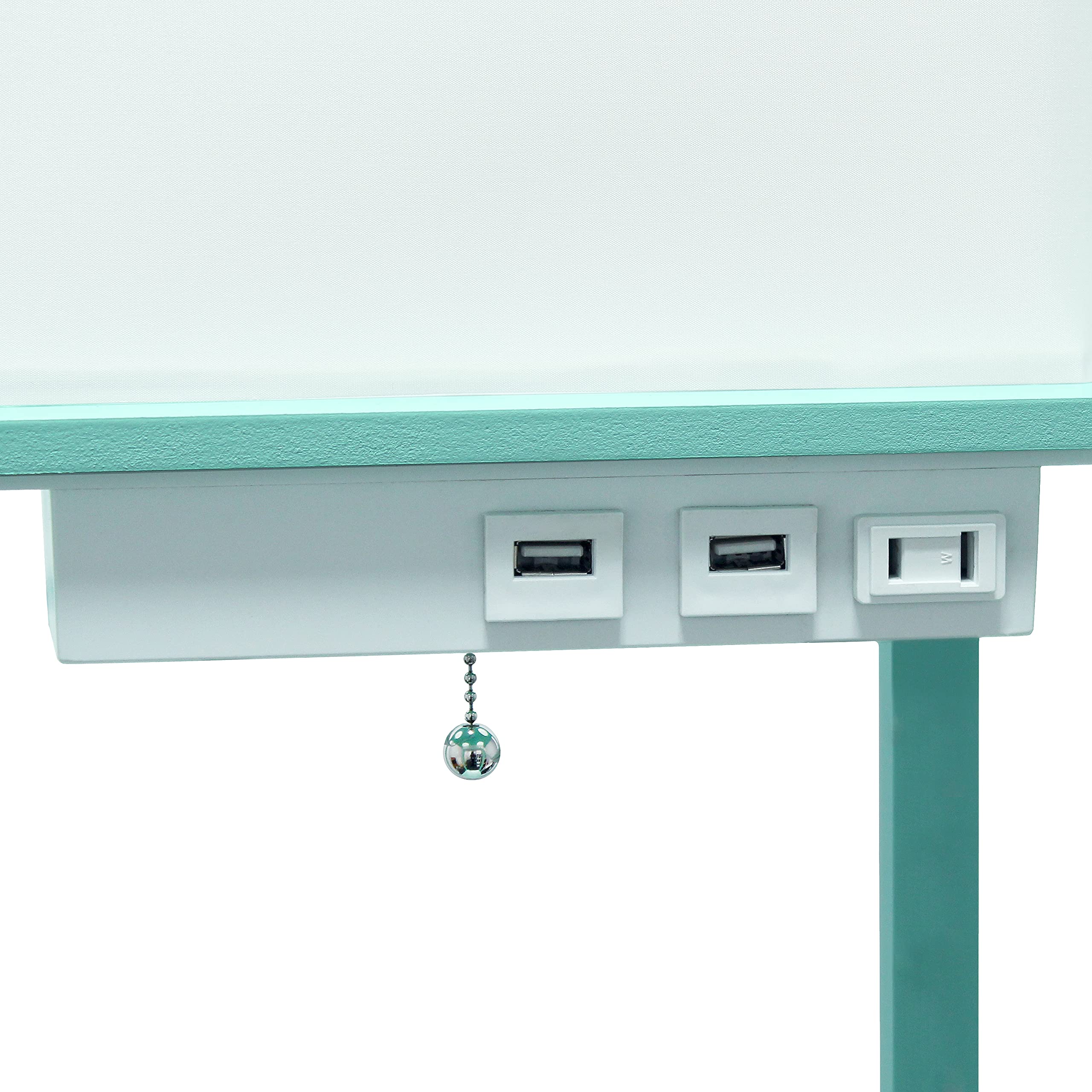 Simple Designs Lf1037-Aqu-Lb Three Shelf Etagere Organizer Storage Floor Lamp With 2 Dual Usb Ports And Charging Outlet, Aqua, W