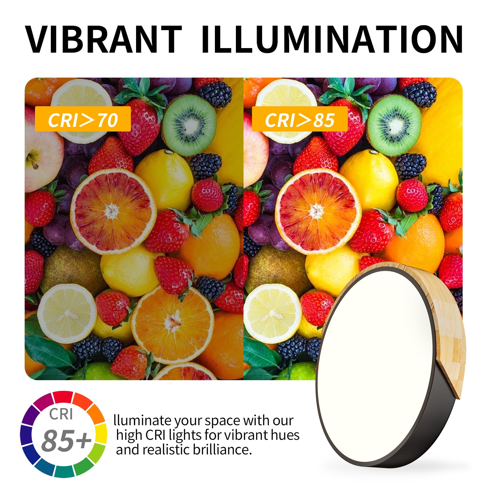 Light Fixtures Ceiling Mount: 12 Inch Natural Wood Flush Mount Ceiling Light 24W Bedroom Lights For Round Led Ceiling Lights For