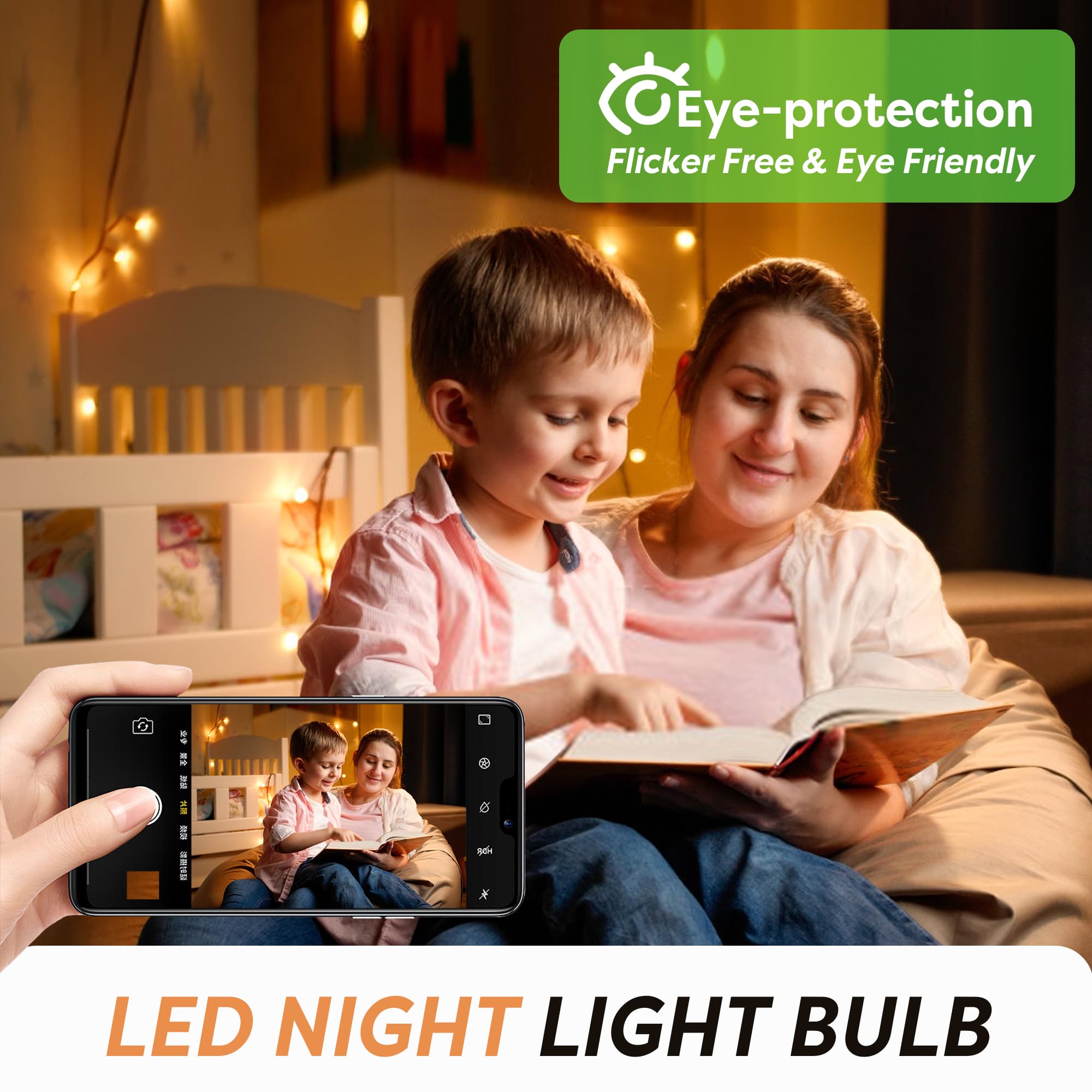 C7 Led Night Light Bulbs 0.5W, E12 Candelabra Base Candle Light Bulb Warm 2200K Equivalent 5W/7W Incandescent Bulb, Mini Light B