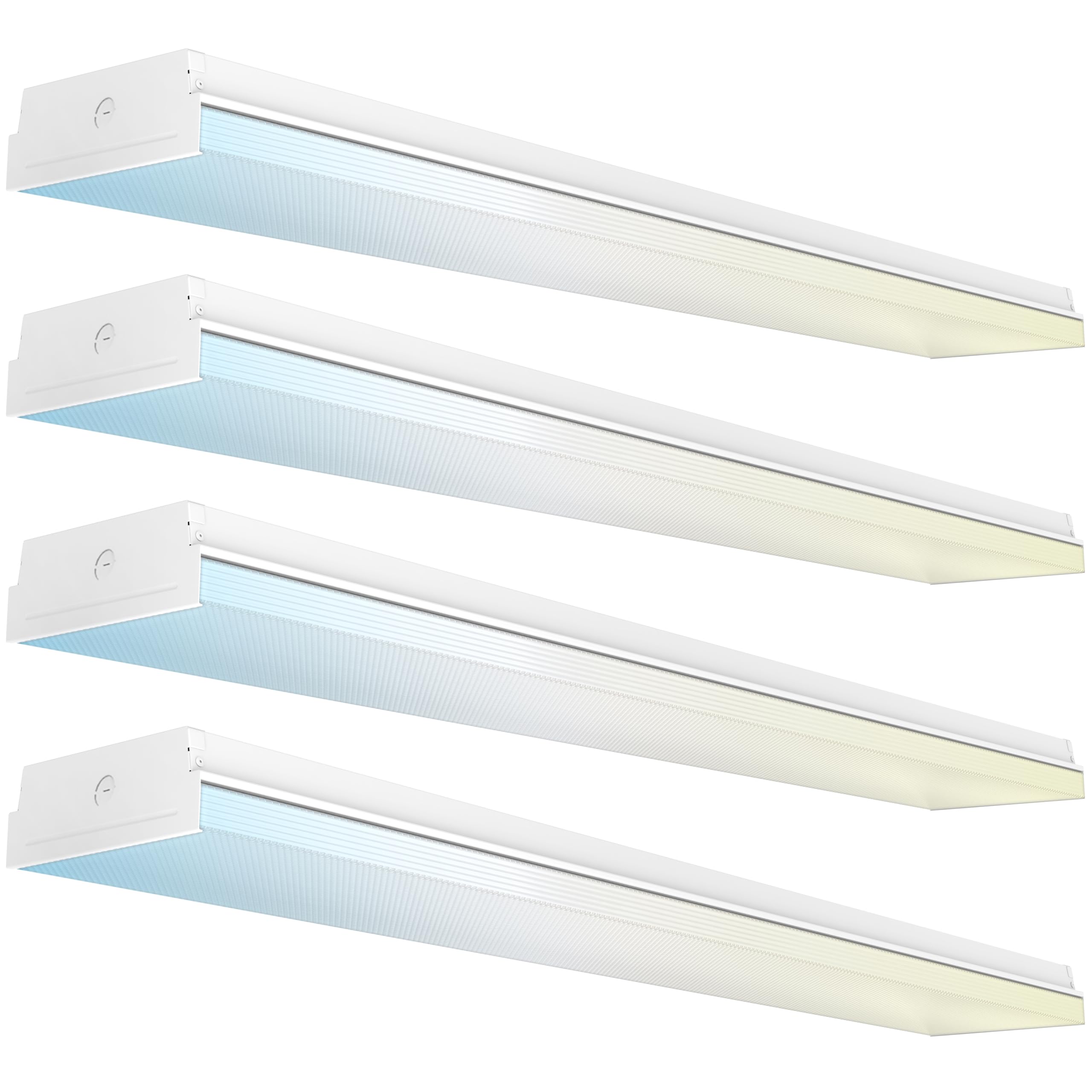 Sunco Lighting 4 Pack 7 Inch Wraparound 4FT LED Shop Light Fixture, Linkable Garage LED Ceiling Lights, 50W, 6500 LM, 6000K Dayl