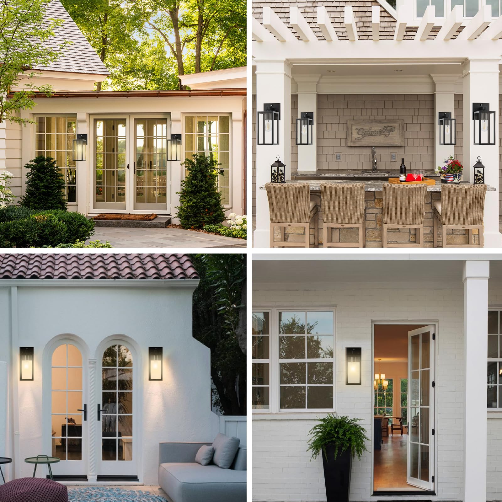 Dusk To Dawn Porch Outdoor Light, Wall Light Fixtures Waterproof Exterior Wall Sconce Light Fixture With E26 Base For Patio Entr