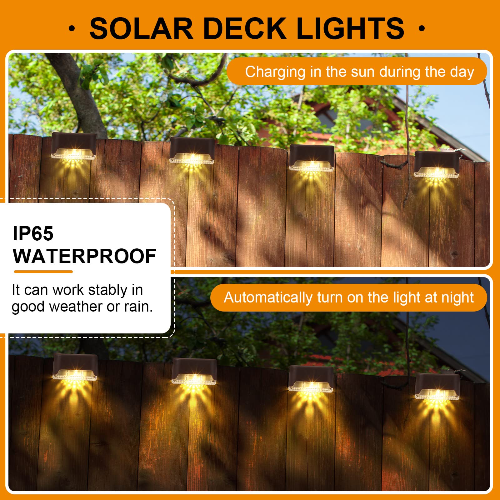 32 Pcs Solar Deck Lights Outdoor, Waterproof Led Solar Step Fence Lights For Stairs, Step, Railing, Patio, Driveway, Garden, Pat