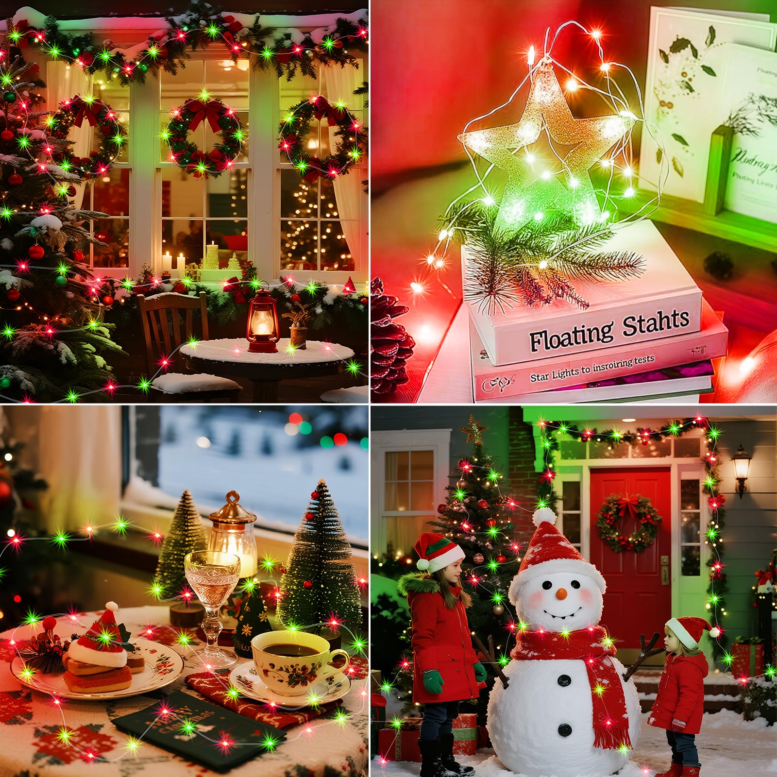 Zgwj 12 Pack Christmas Fairy Lights Battery Operated  7Ft 20Led Mini Fairy String Lights Silver Wire 3 Modes Waterproof For Christmas Tree Diy  Parties  Bedroom Decorations Red&Green