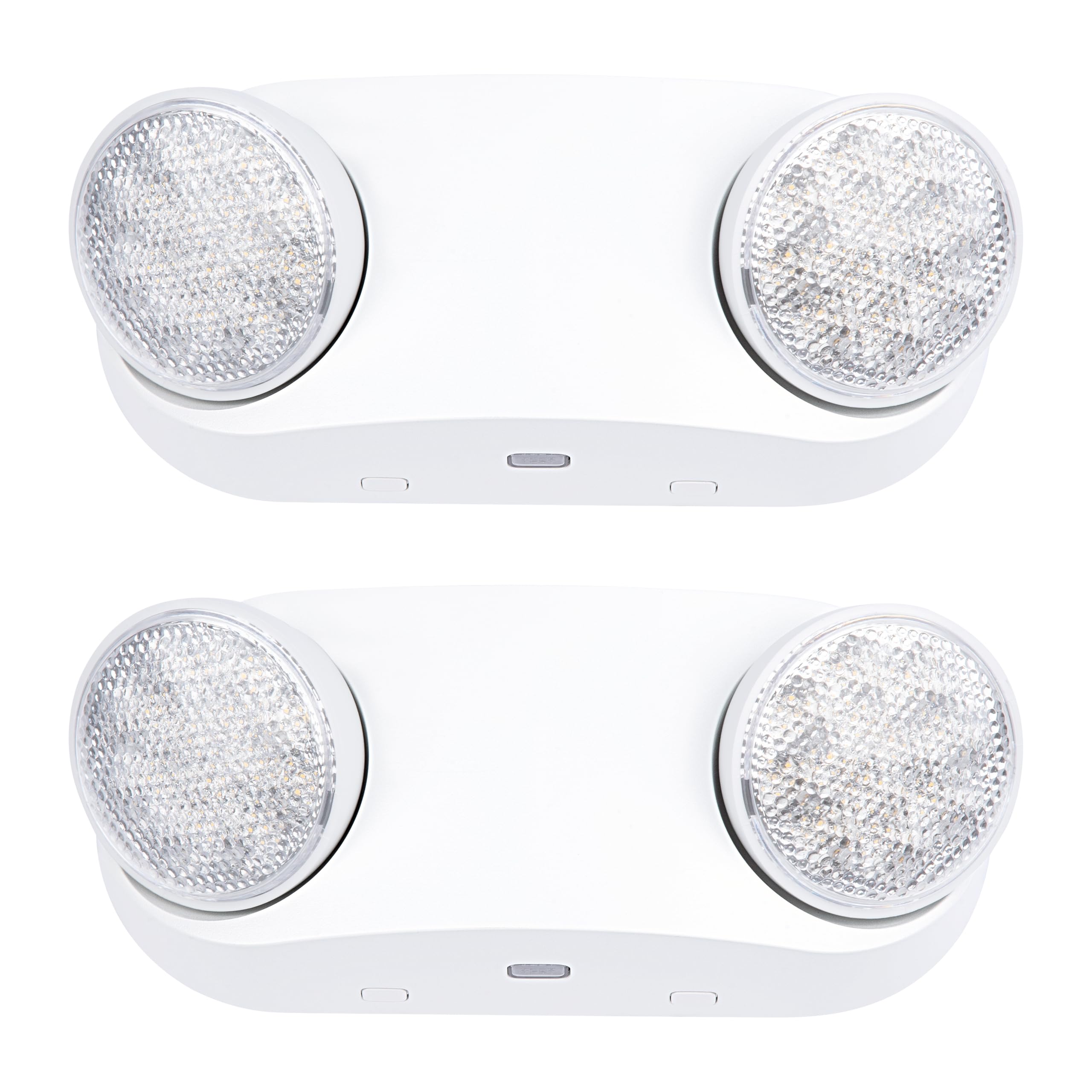GRUENLICH LED Emergency Light, Battery Backup, 2 Adjustable Heads, Hardwired, 2-Pack, White, Model GR-EL012-2PK