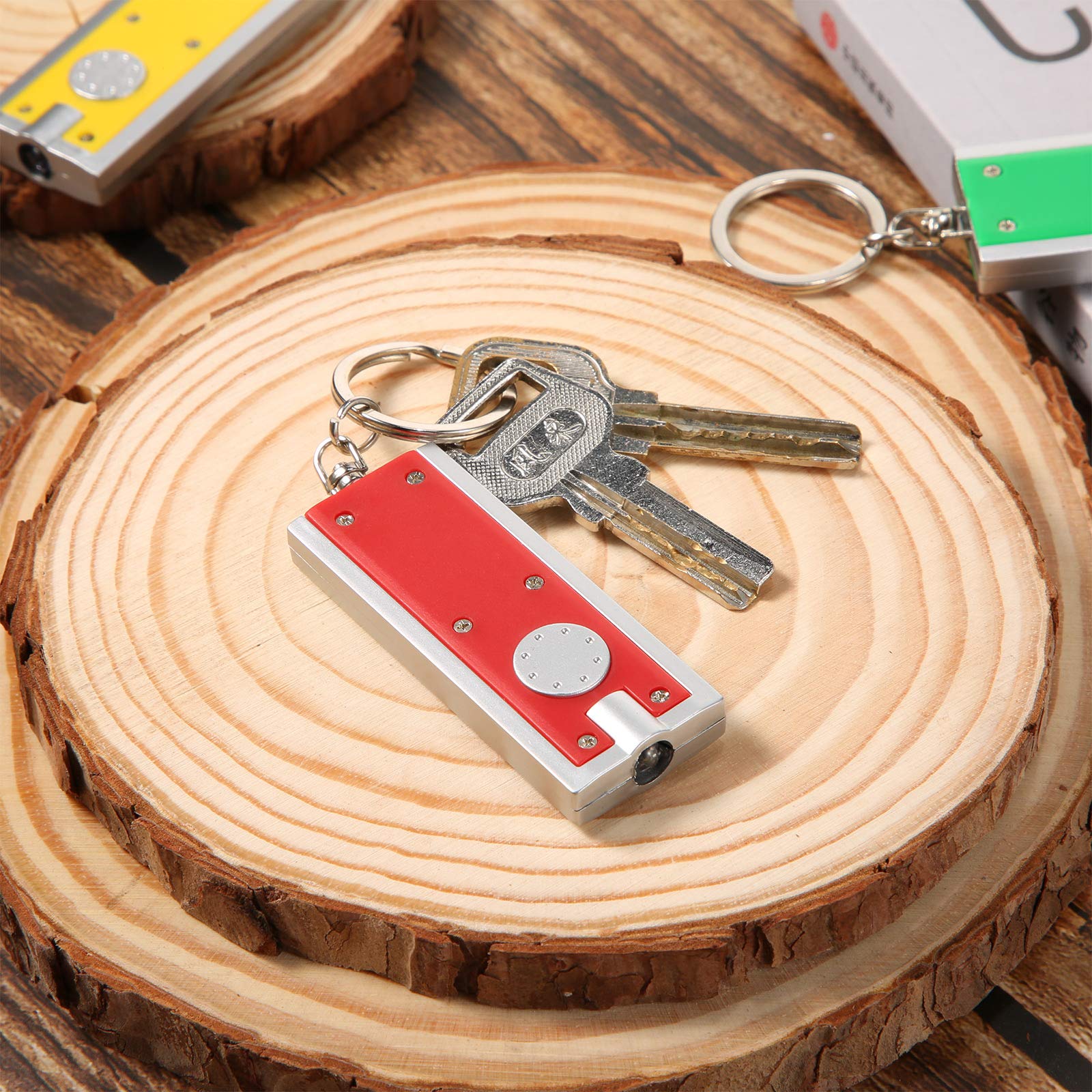 Mudder Mini LED Keychains - 12 Pcs Portable Flashlight Key Ring, Bright Color, Plastic, Model codgjpl-013