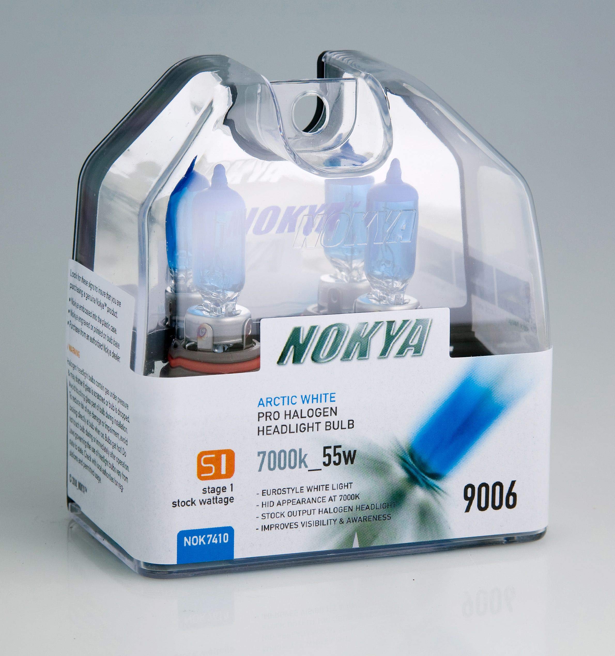 Nokya 9006 Headlight Bulbs - Arctic White 7000K 55W, Stage 1 Performance Lighting