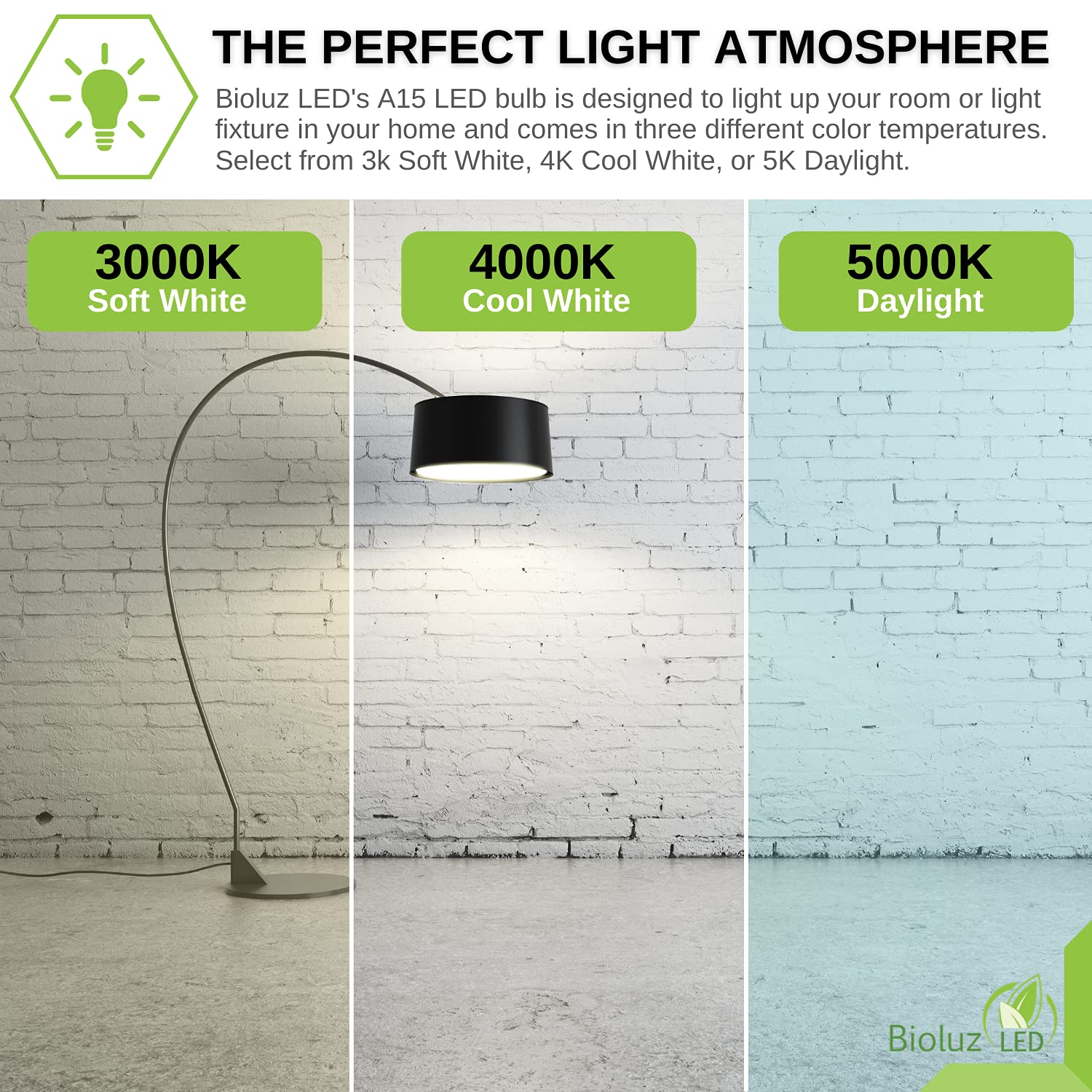 Bioluz LED Dimmable LED Light Bulbs, 60W Equivalent, Soft White 3000K, 4-Pack, Medium Base, Energy-Efficient