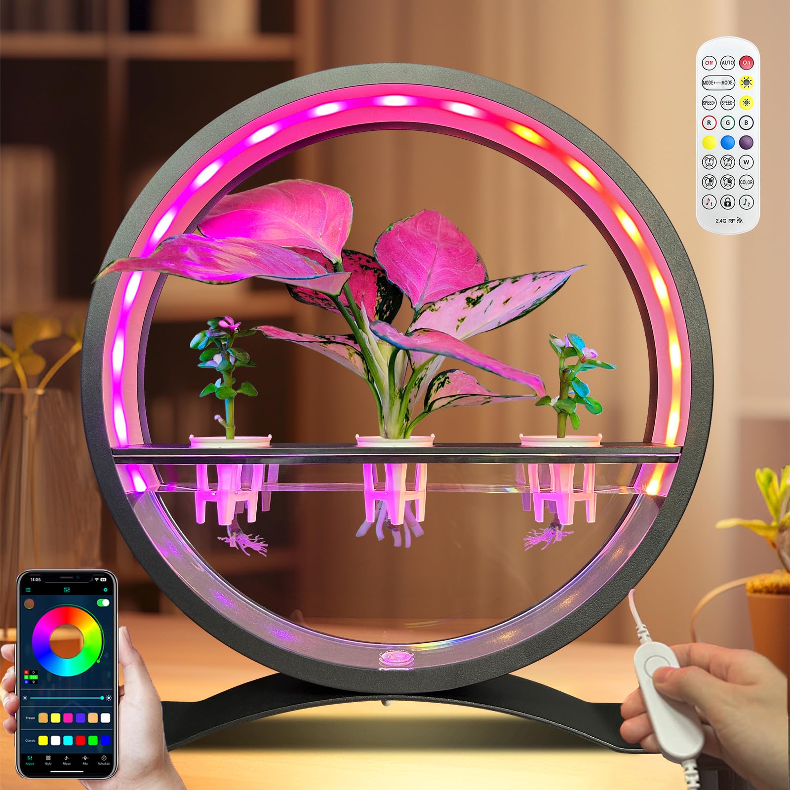Mothers Day Decorations Lights Gifts for Mom Women RGB Color Changing Smart Led Table Ambient Plant Growth Lights APP/USB/Remote