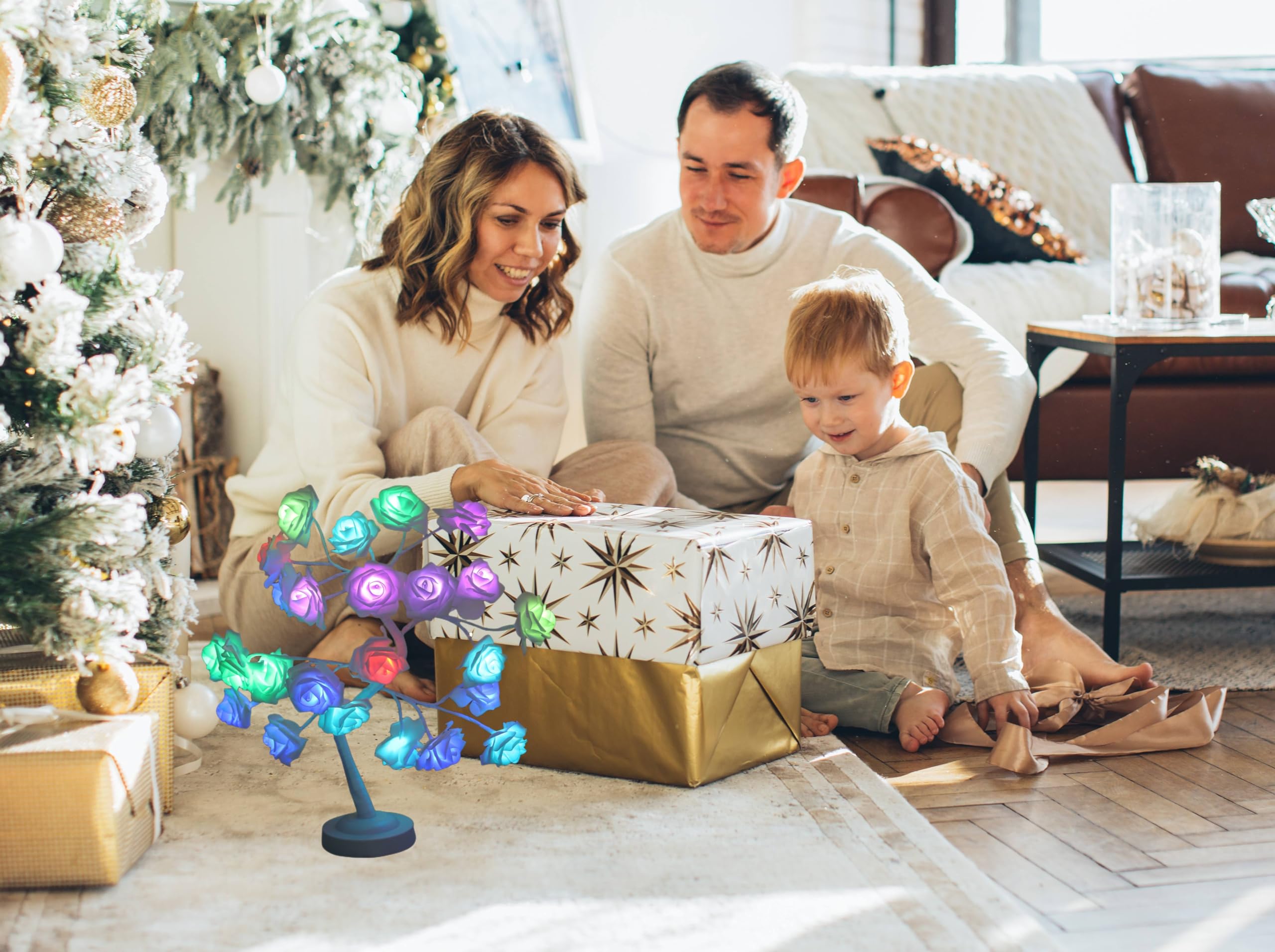 Enchanted Rose Flower Tree Lamp - 16 Vibrant Colors With Remote Control - Ideal Gift For Women, Teens, Girls - Perfect For Weddi