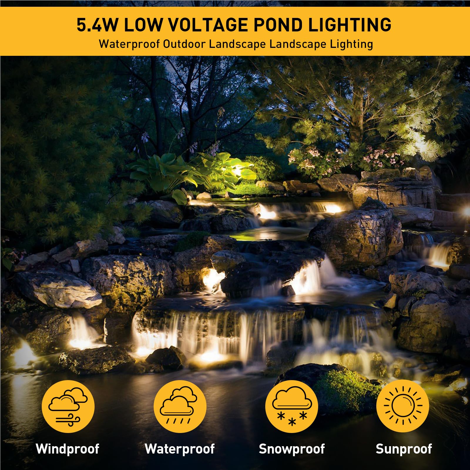 Malibu LED Pond Light 5.4W 12V AC Submersible Waterproof Black Model 8401-3501