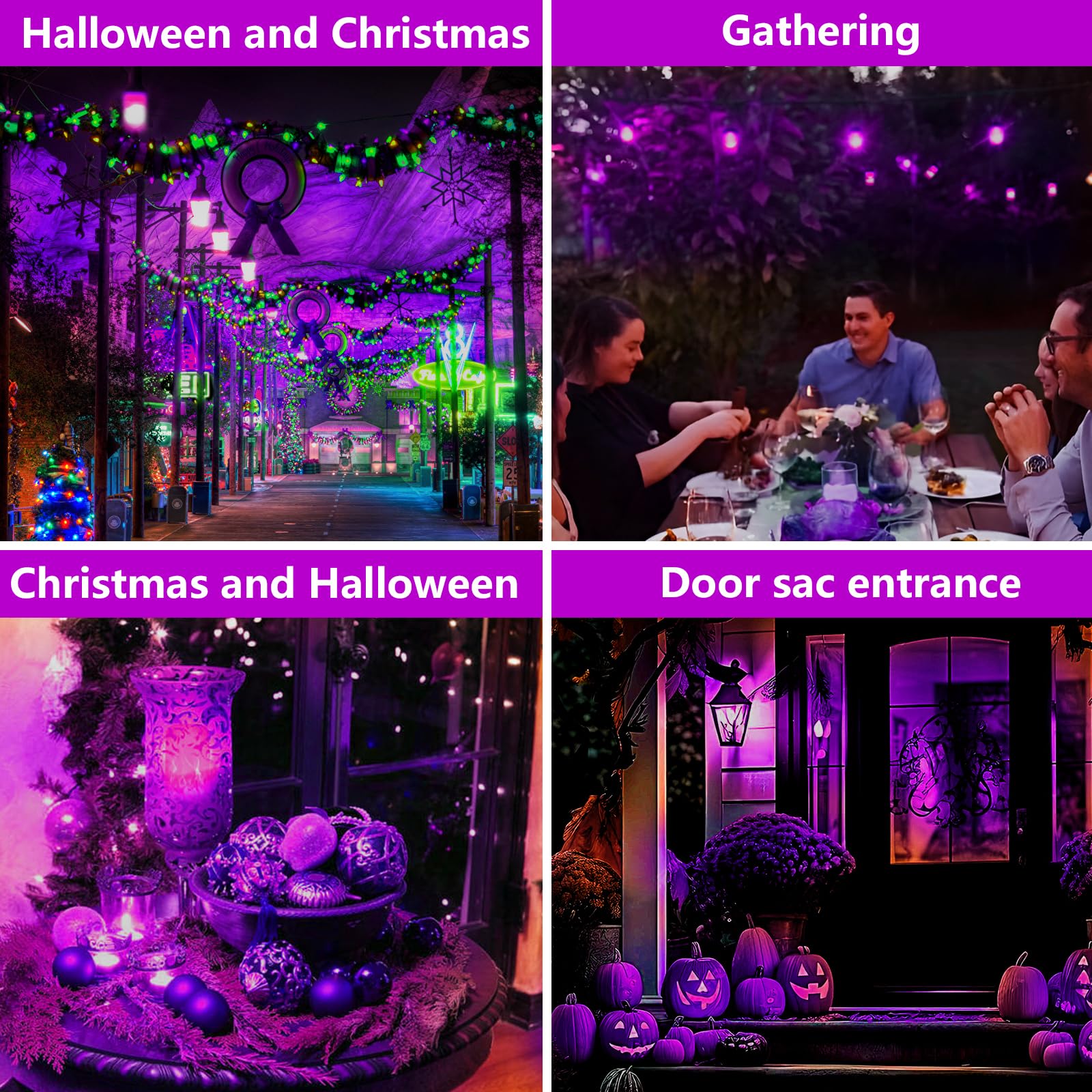 aobthurn LED Flame Light Bulbs, 4 Modes Flickering Effect, E26 Base, Gravity Sensor, Purple-2 Pack, Model AF240301A