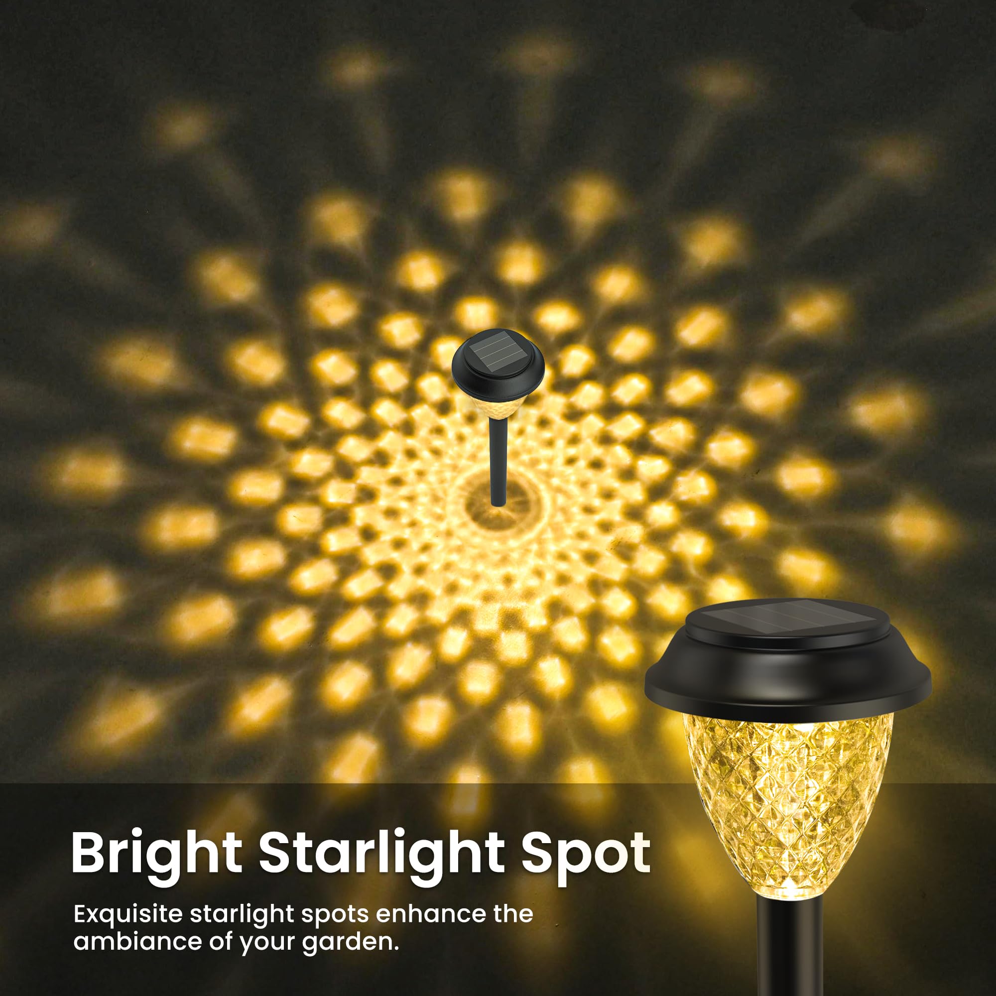 Solpex Solar Lights For Outside,12 Pack Solar Lights Outdoor Waterproof,Warm White Outdoor Solar Lights For Yard,Garden,Pathway,