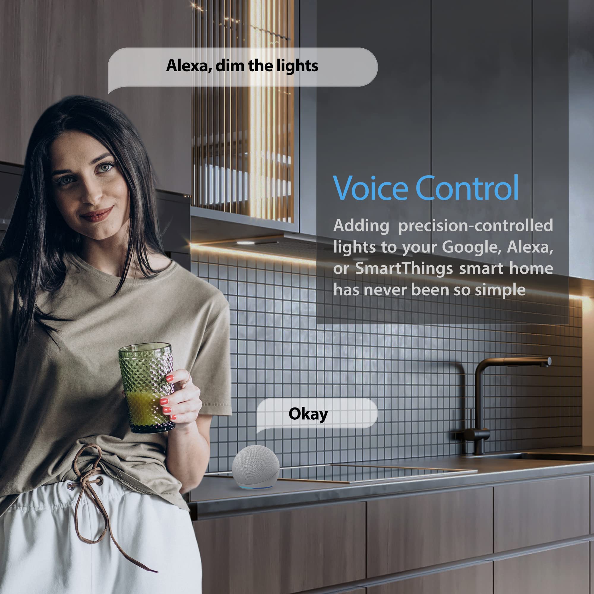 EShine LED Under Cabinet Lighting Kit, 12 inch, 3 Pack, Dimmable, Warm White (3000K), Model ELWS3003DW, Aluminum