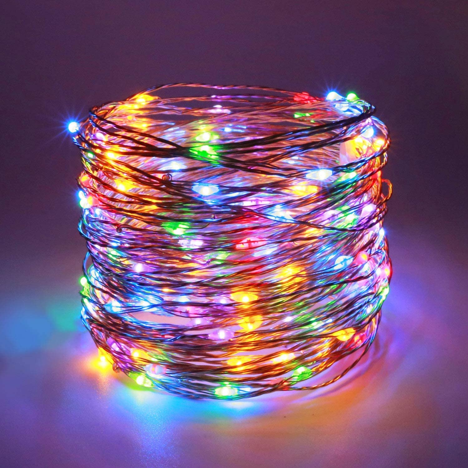 Sanniu Led Fairy Lights Battery Operated, 2 Packs Mini Battery Powered Copper Wire Starry String Lights for Christmas,Bedroom,Wedding,Parties,Patio,Indoor,Home Decoration (5m/16ft Multicolor)