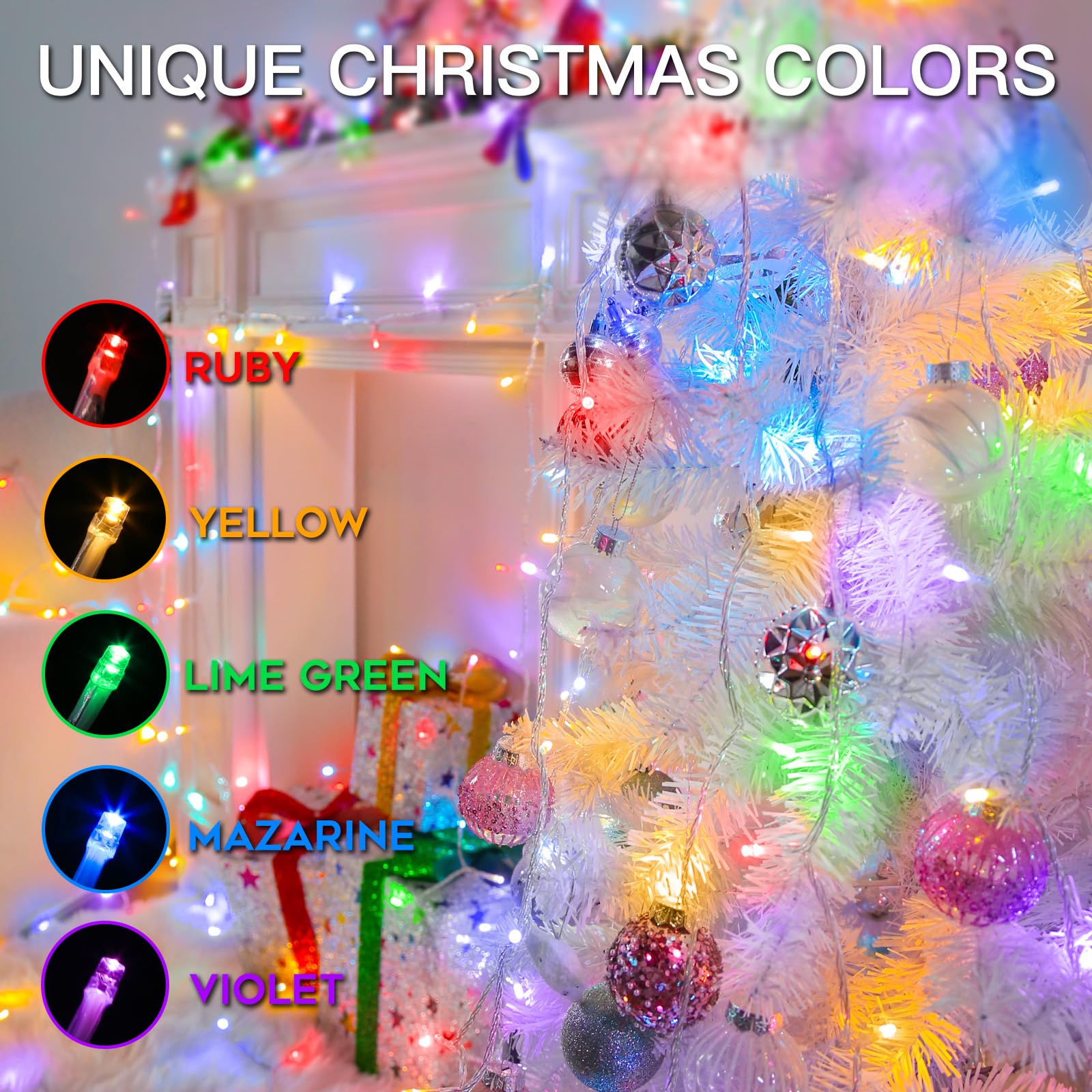 Suddus Connectable Christmas Lights With Remote  Multicolor String Lights With Timer  33Ft 100 Led Fairy Lights Plug In For Xmas Tree  Bedroom  Yard  Garden  Party  Indoor  Outdoor Decorations