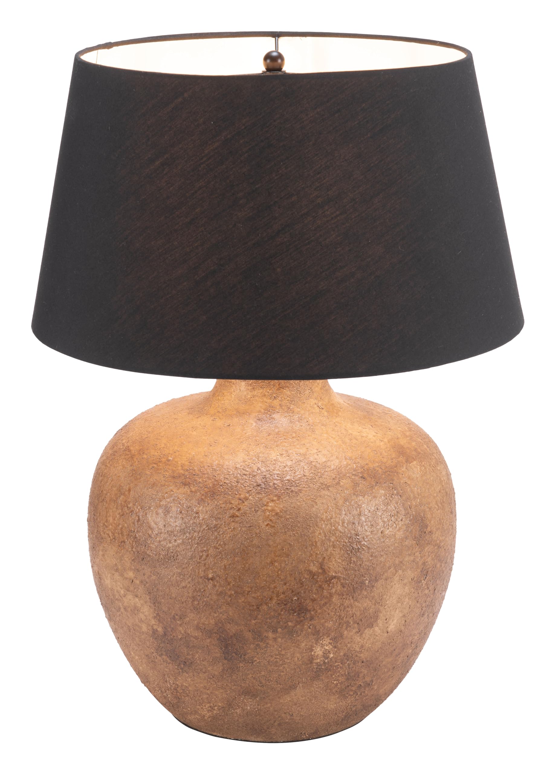 Zuo Basil Medium Black Ceramic Table Lamp - Modern Home Decor Lighting
