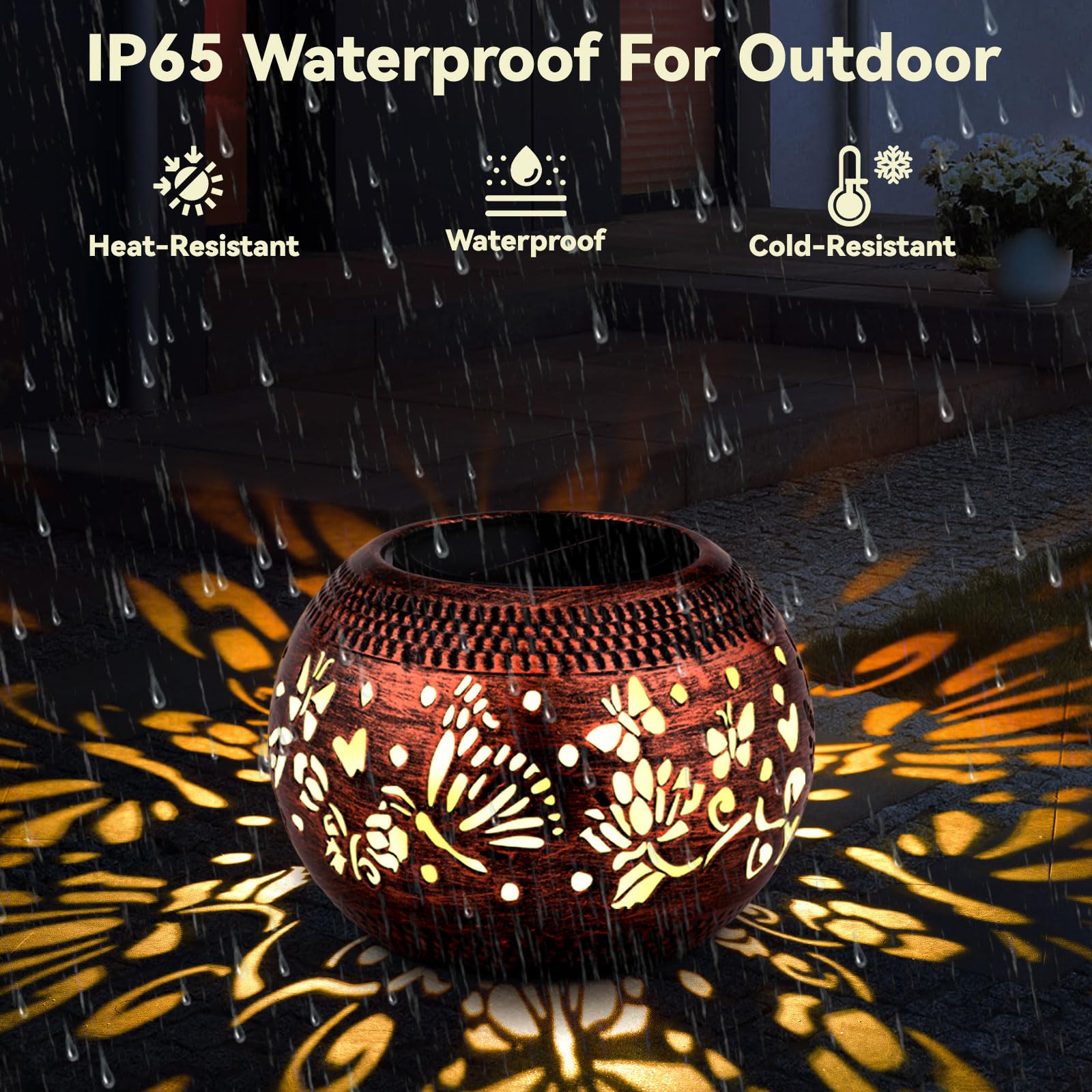 Butterfly Solar Lantern Outdoor Patio Decor, 2 Pack Retro Metal Waterproof Garden Decor Solor Lights, Birthday Gifts For Women M