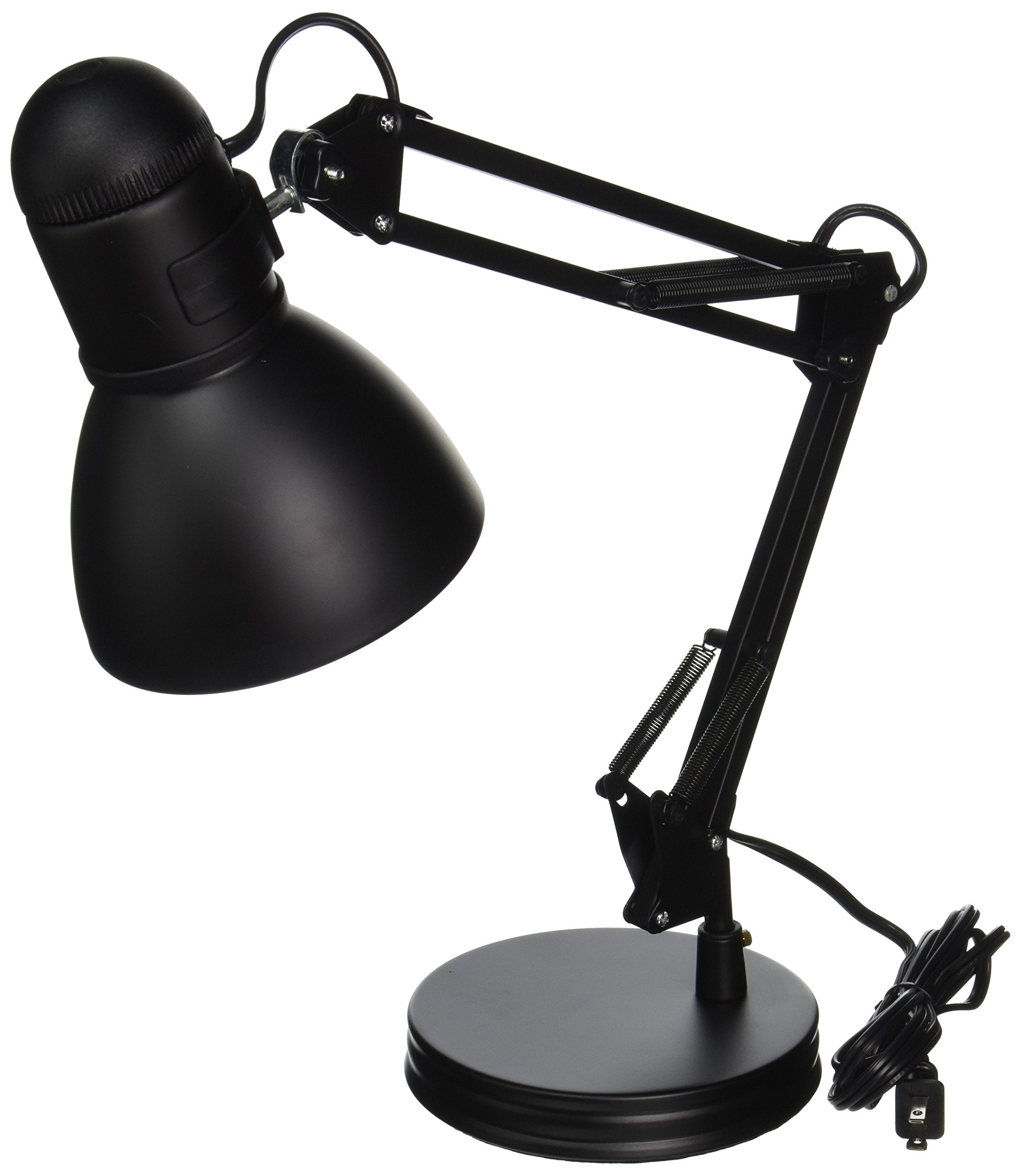 Boston Harbor Desk Lamp, 60W Adjustable Swing Arm, Metal, Black, Model TL-WK-134E-BK-3L