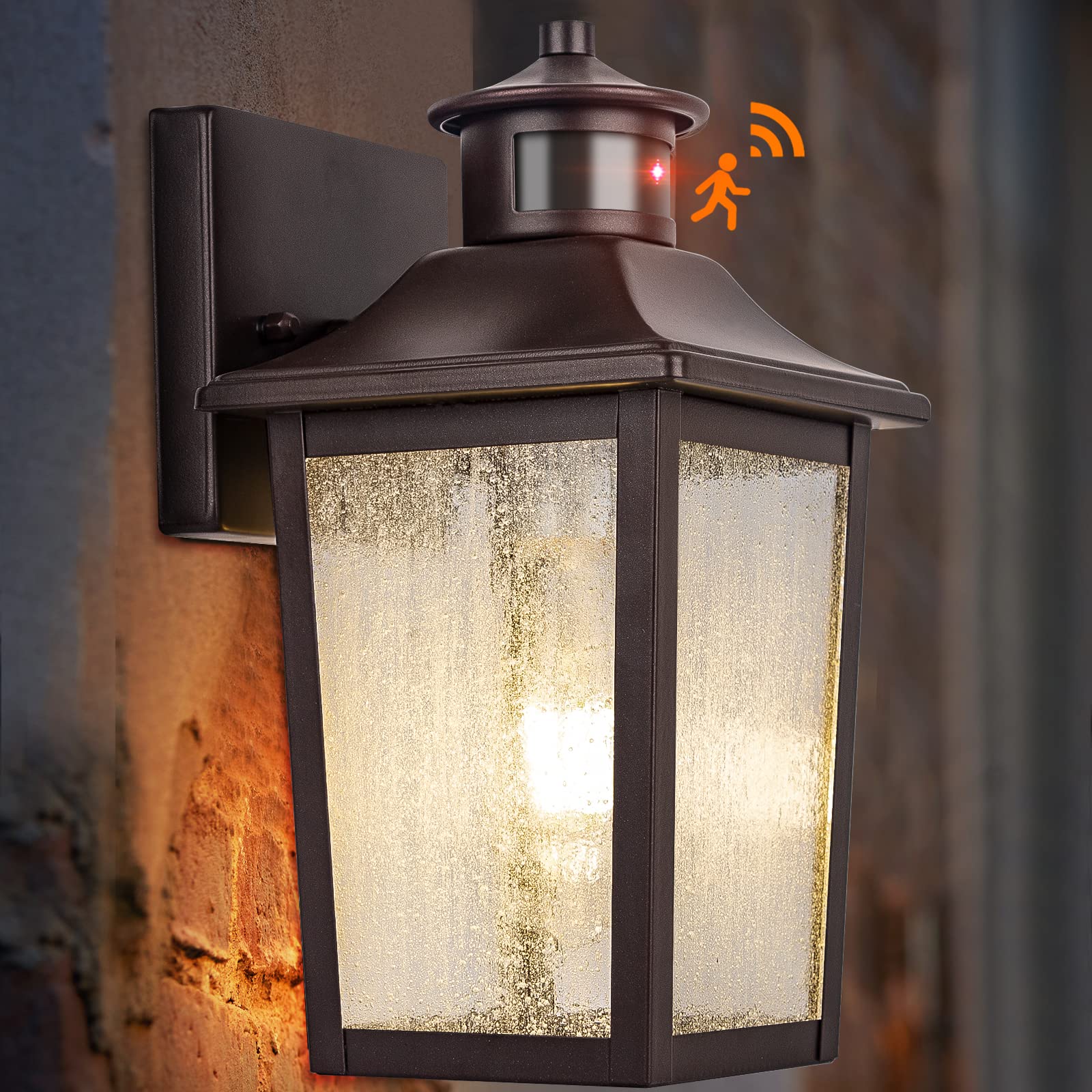 Filiyano Oil Rubbed Bronze Motion Sensor Outdoor Light - Waterproof Dusk To Dawn Fixture