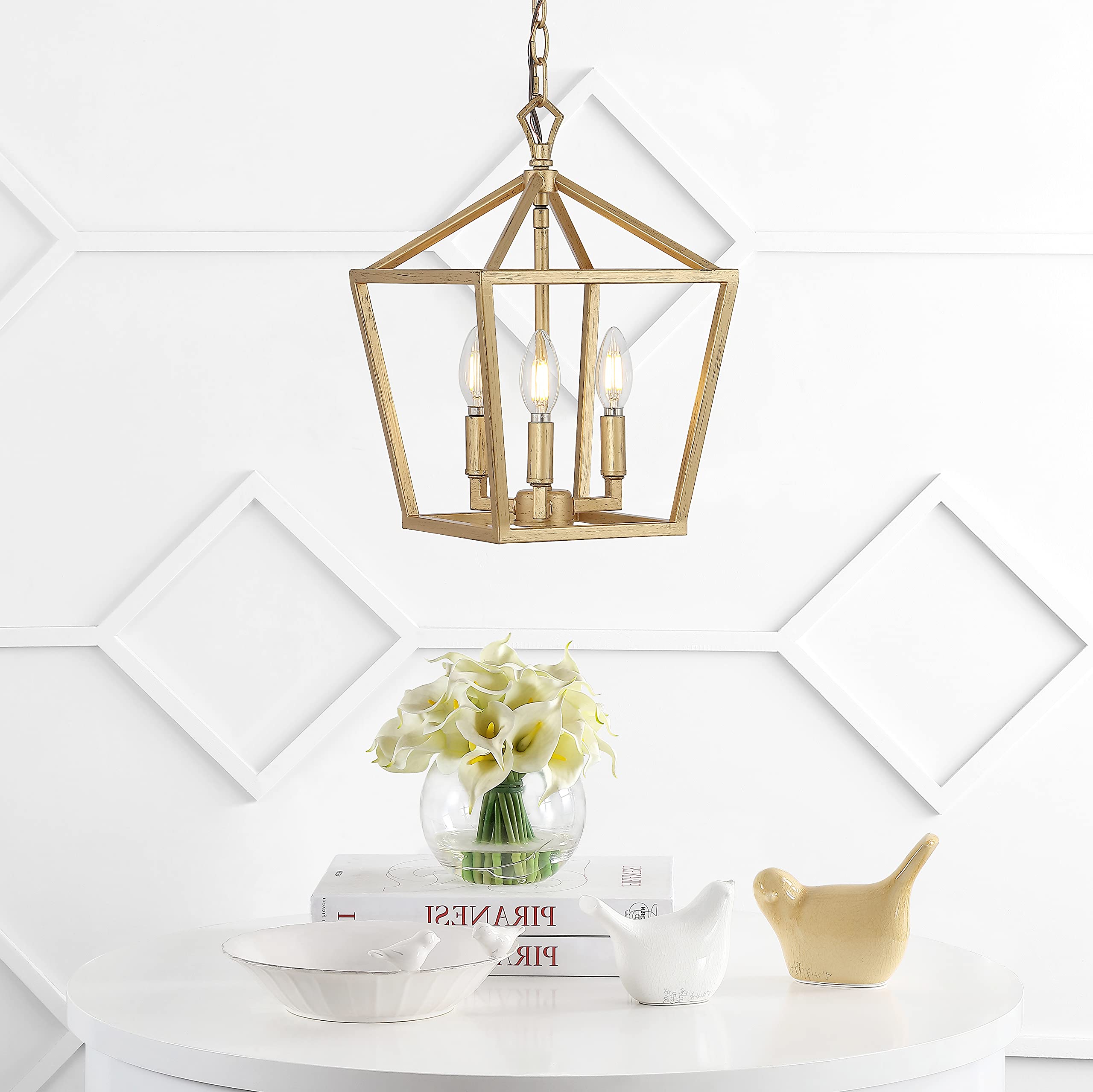 Jonathan Y Jyl7601B Pagoda Lantern Dimmable Adjustable Metal Led Pendant Classic Traditional Farmhouse Dining Room Living Room K