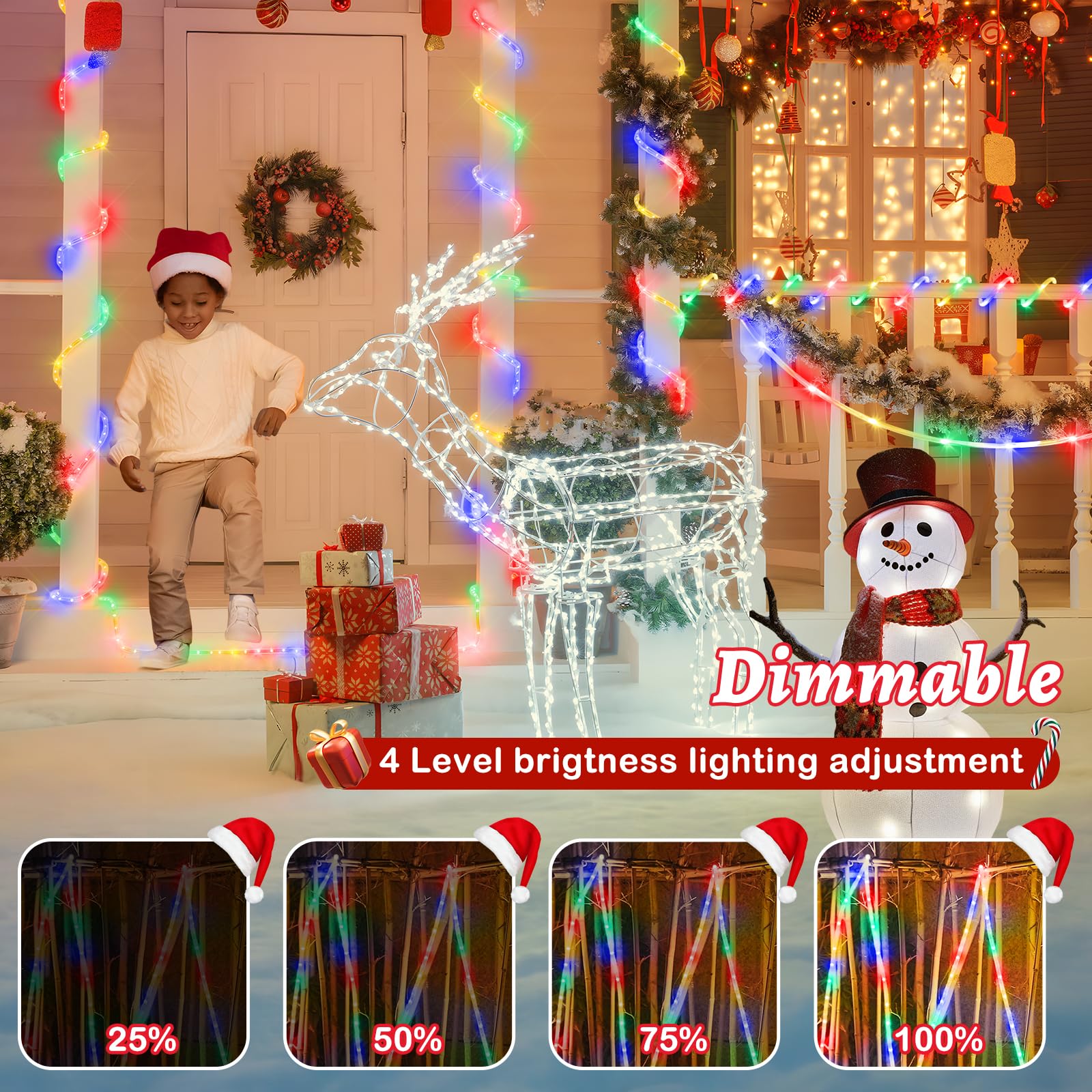 Hezbjiti 2 Pack Led Rope Lights Waterproof Rope Light 197Ft 600 Led Flexible Tube Lights With 8 Modes For Garden Patio Bedroom Party Indoor Outdoor Decorations