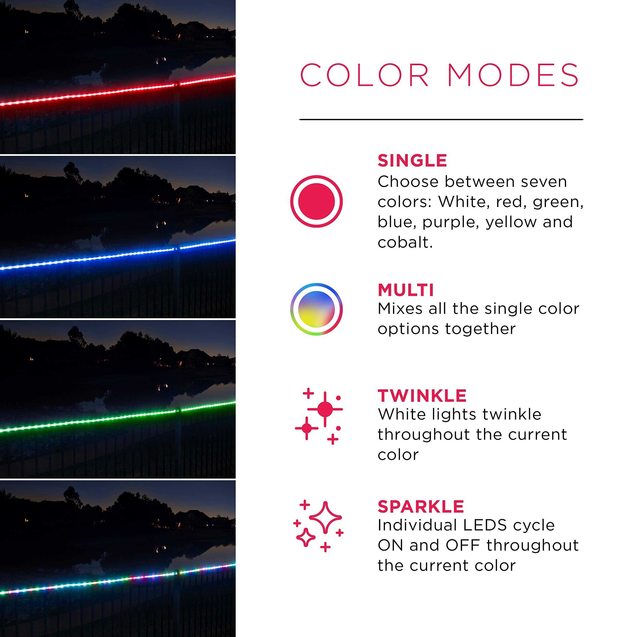 Ultrapro 16Ft Color Changing Led Rope Lights - Waterproof Rgb String Lights For Indoor/Outdoor Use