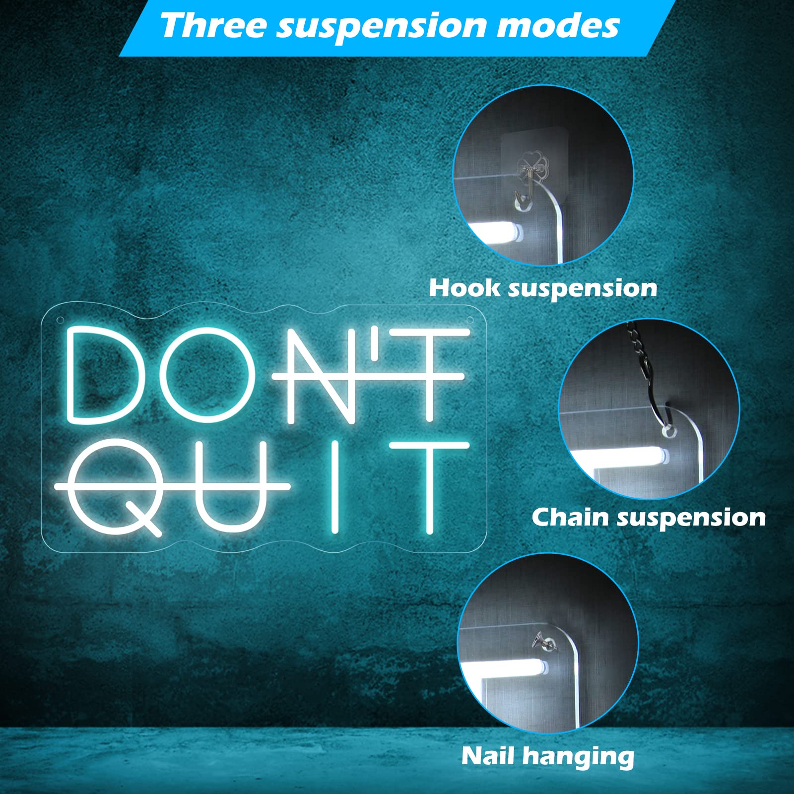 YIKBIK Dont Quit LED Neon Sign for Wall Decor, DO IT LED Neon Lights Party Decorations, USB Powered Switch LED Neon Lights Ligh