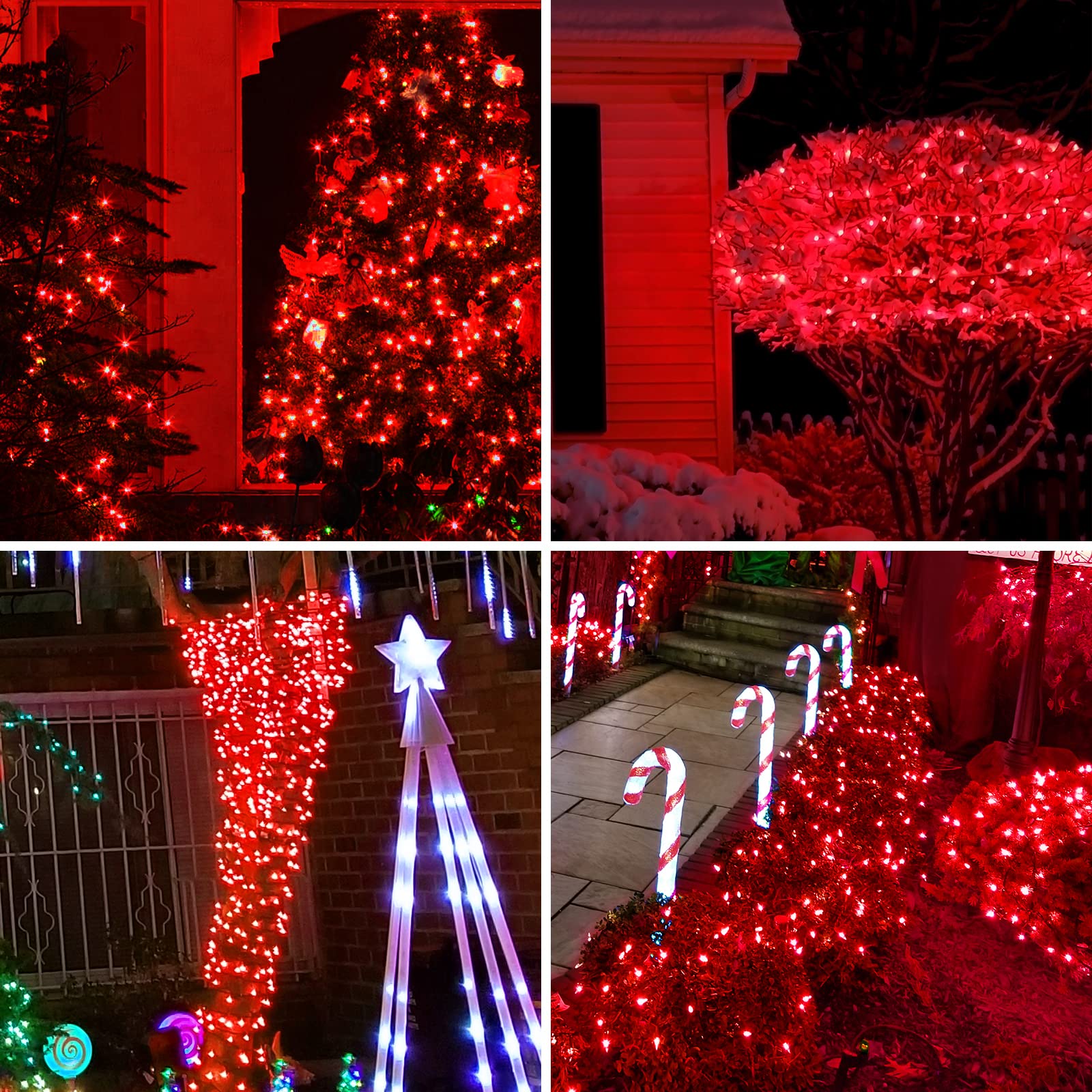 Glownova Green Wire Red Incandescent Bulb 300 Mini String Lights For Indoor Christmas Tree Garland Birthday Wedding Party Festival Decoration