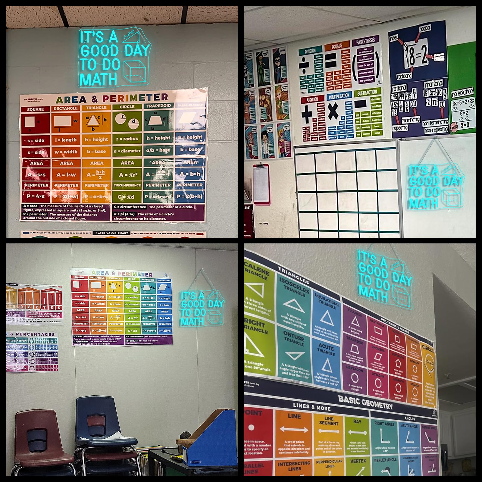 Horseneon ItS A Good Day To Do Math Neon Sign Colorful Led Wall Decor For Classroom Math Teacher Gift Home Office Or Study Room Fun And Inspirational Math-Themed Neon Light