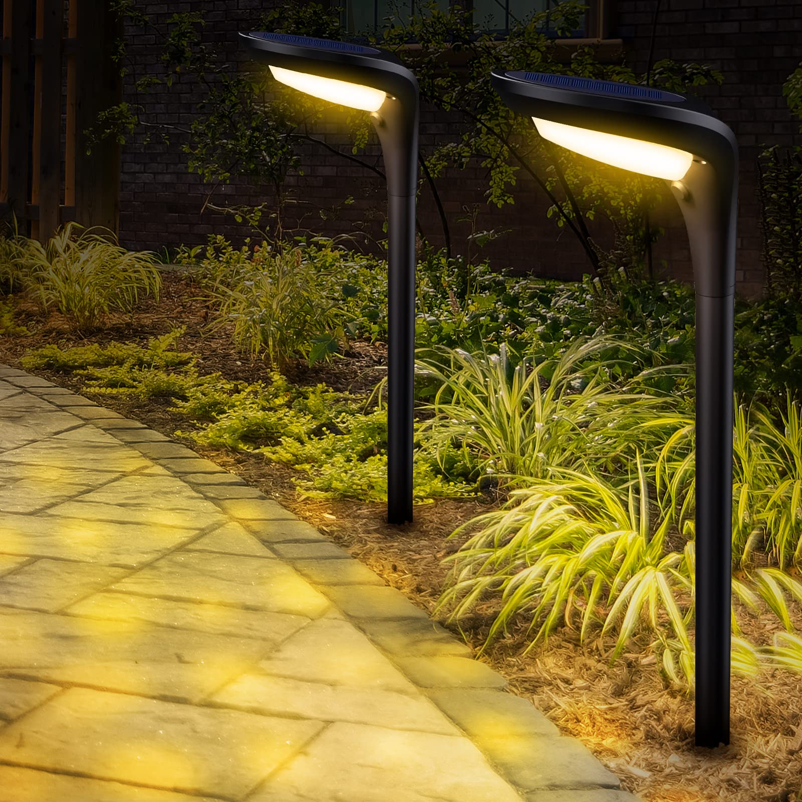 JSOT Solar Pathway Lights Outdoor,IP65 Waterproof Solar Garden Light Outside Landscape Lighting Backyard Decor Decorative for Pa