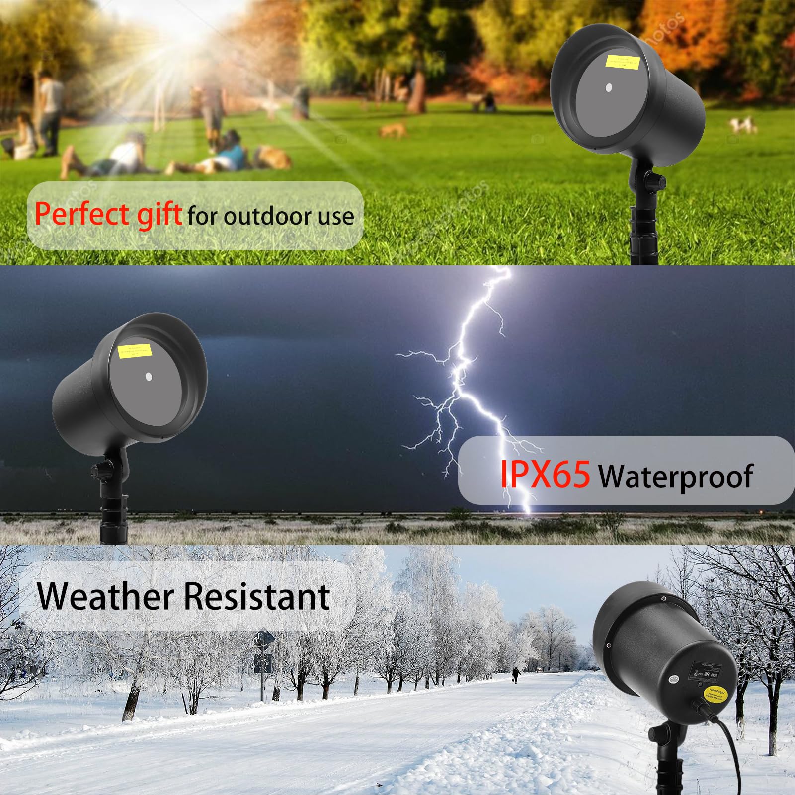 Laser Projector Lights Outdoor For Christmas, Motion Laser Lights Projector, Red & Green Stars Starry Show Dynamic Patterns For