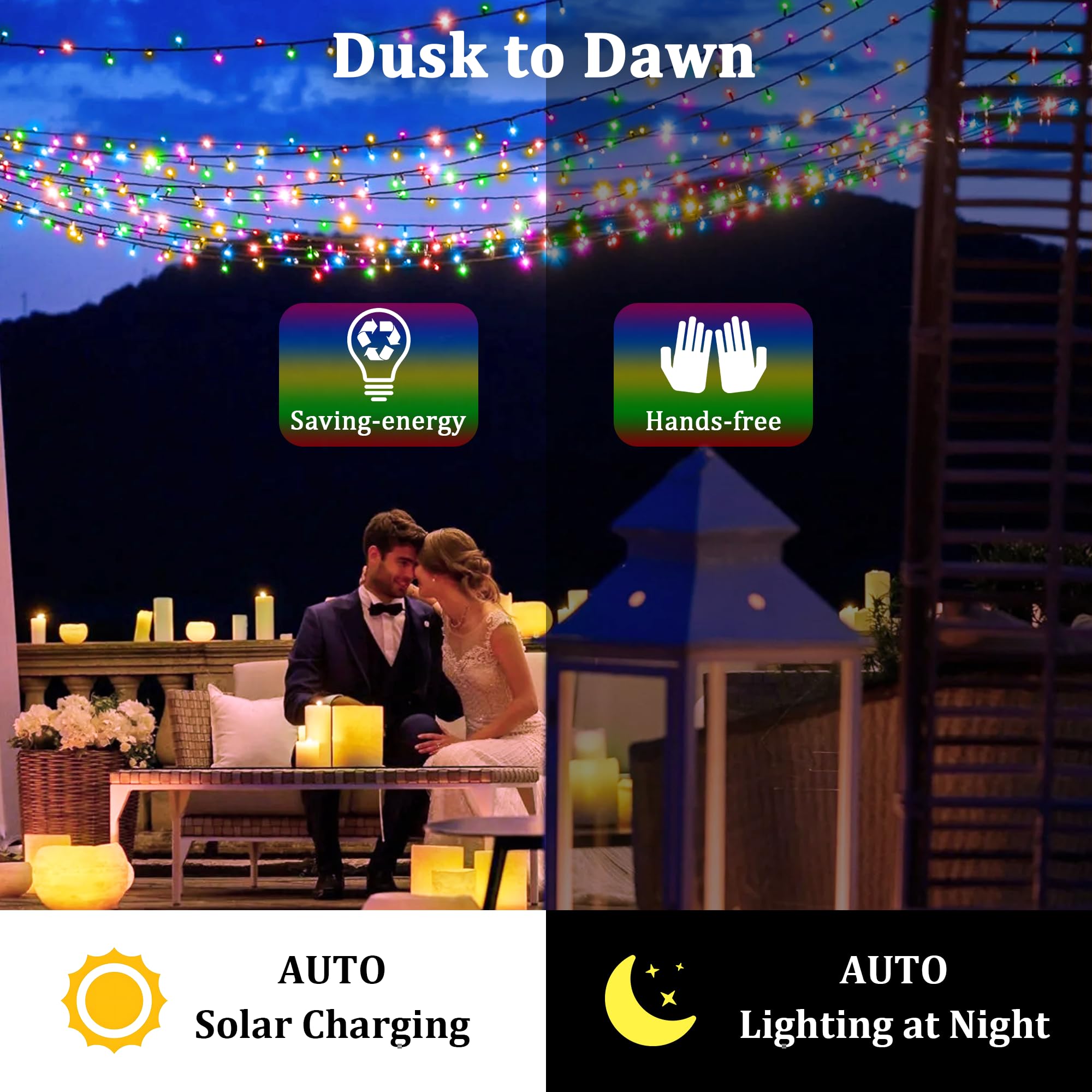 2-Pack 200Ft Solar String Lights For Outside, 600 Led Extra-Bright Solar Light Outdoor With 19 Modes & Timer, Waterproof Fairy S