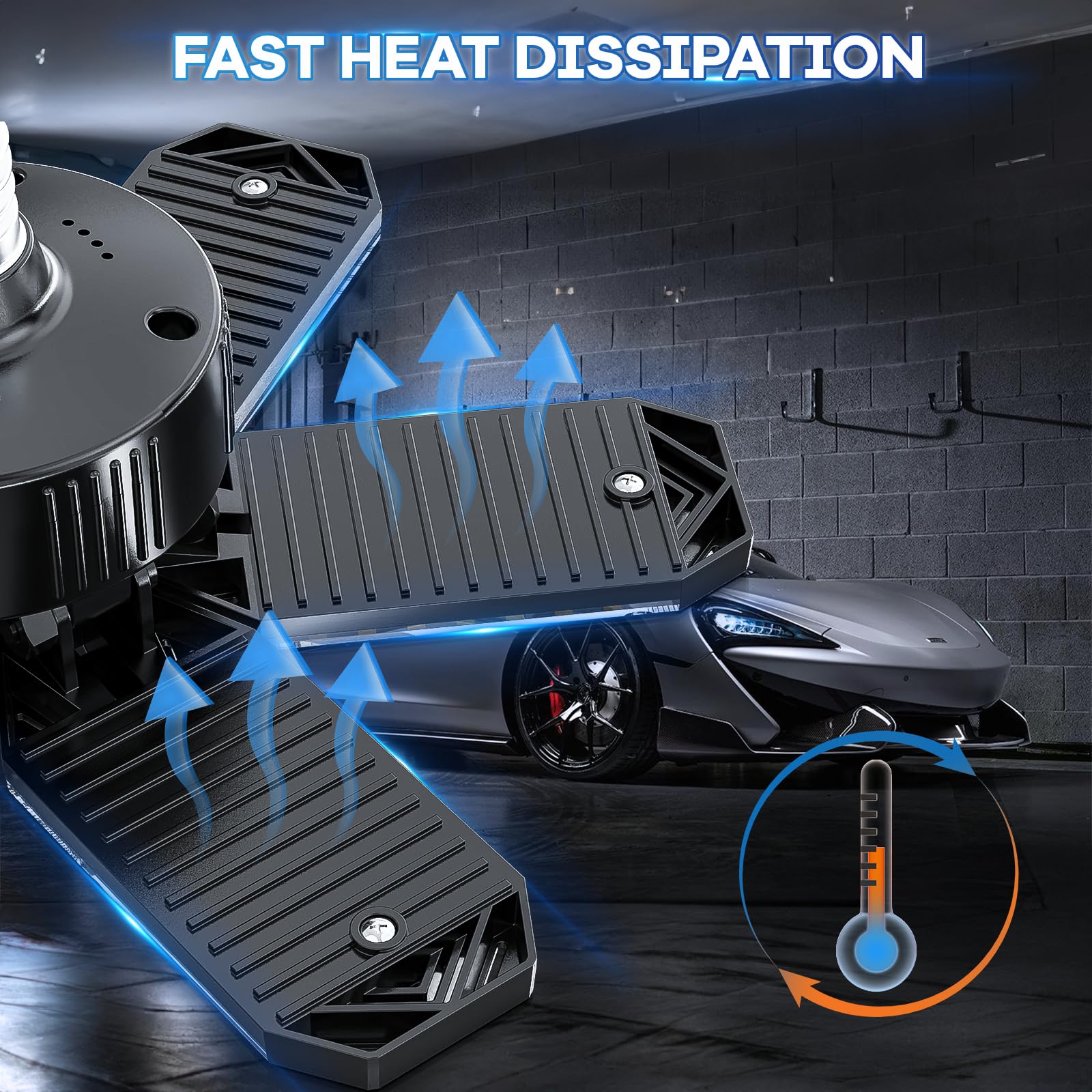 Xinghuanlit Garage Lighting 2 Pack - 200W 20000Lm Led Garage Lights 6500K With 6+1 Adjustable Panel, Screw In E26/E27 Bulb Socke