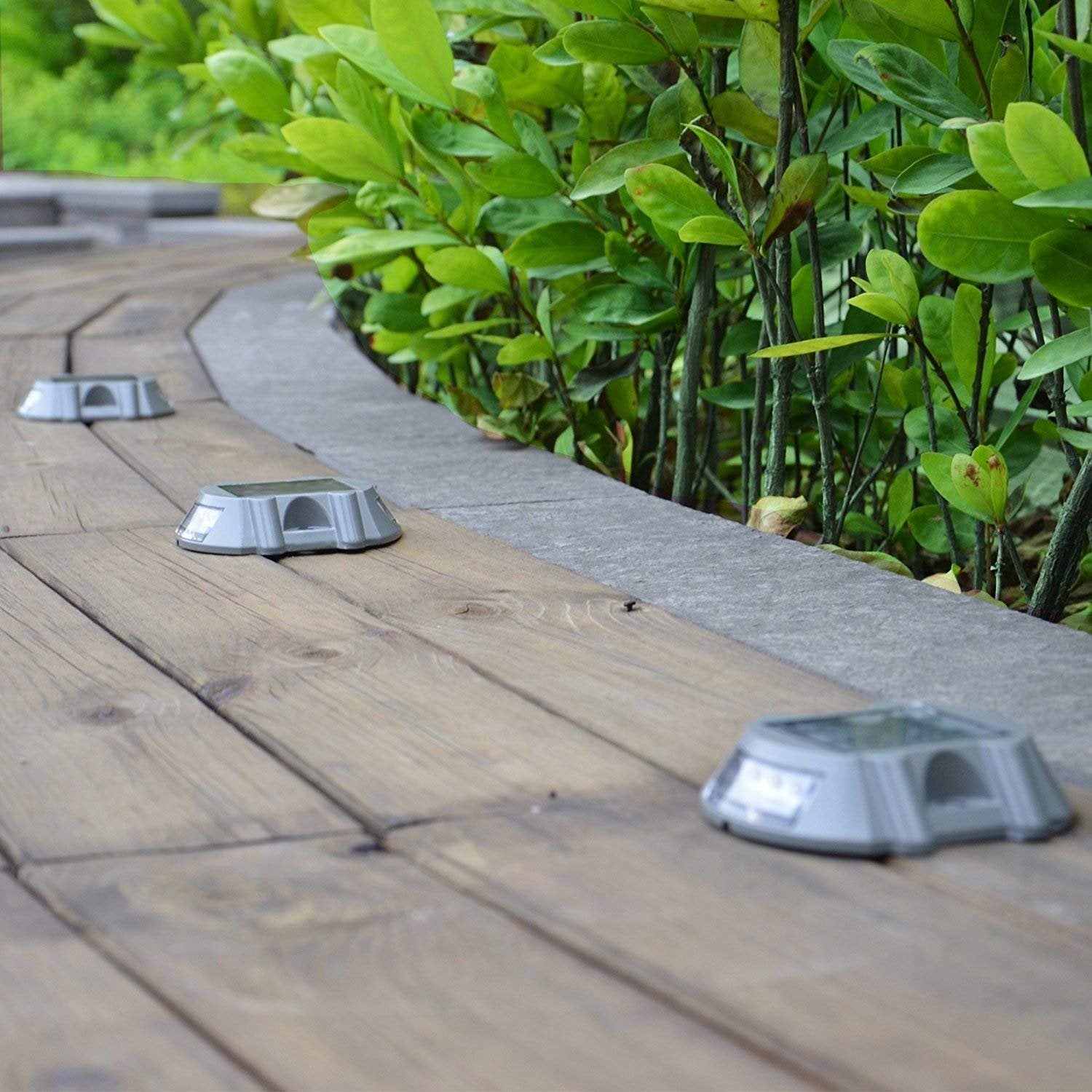 Solar Deck Lights 4 Pack Led Dock Lights For Walkway, Stair And Step - Cast Aluminum
