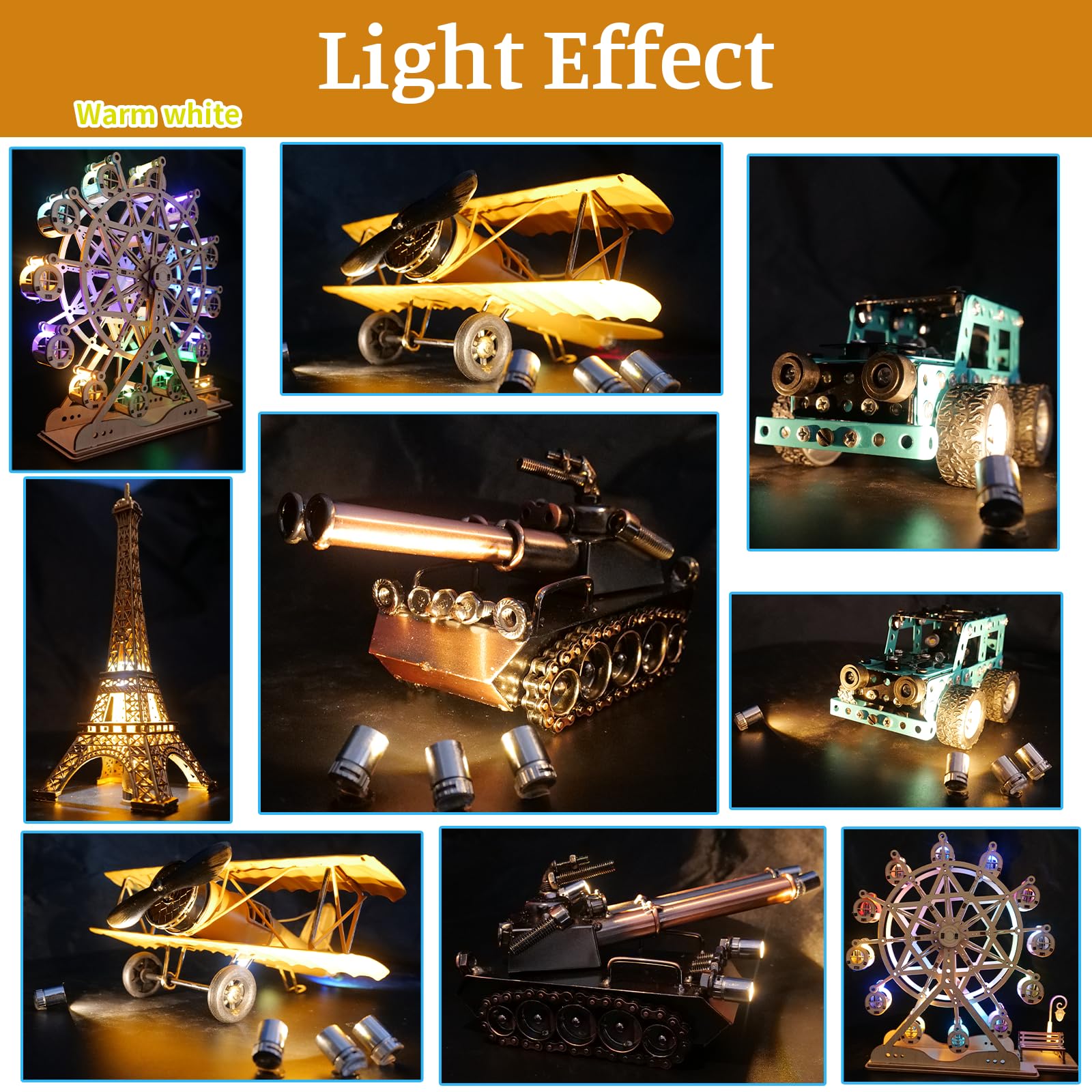 Mini Led Lights  10 Pcs Small Spotlight Battery Operated Tiny Smd Lamp  Miniature Led Light For Diy Hand Craft  Small Ssl Lights For Dollhouse  Action Figures  Toy Building (Warm White)