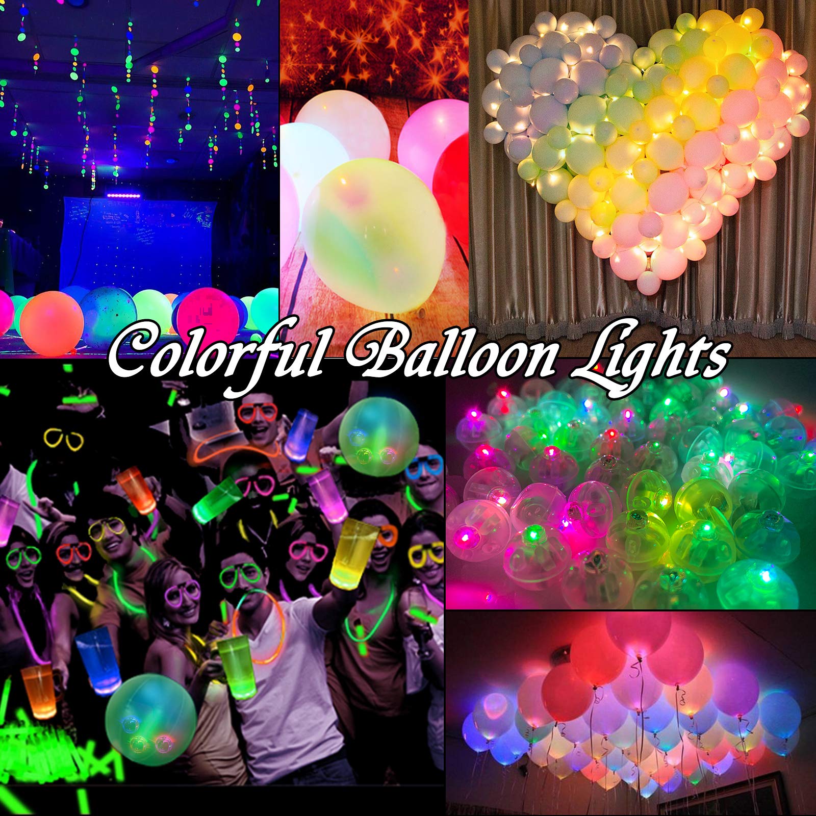 100 Pcs Green LED Balloon Light, Round Led Mini Lights for Paper Lantern Balloon Birthday Party Event Supplies Indoor Outdoor We