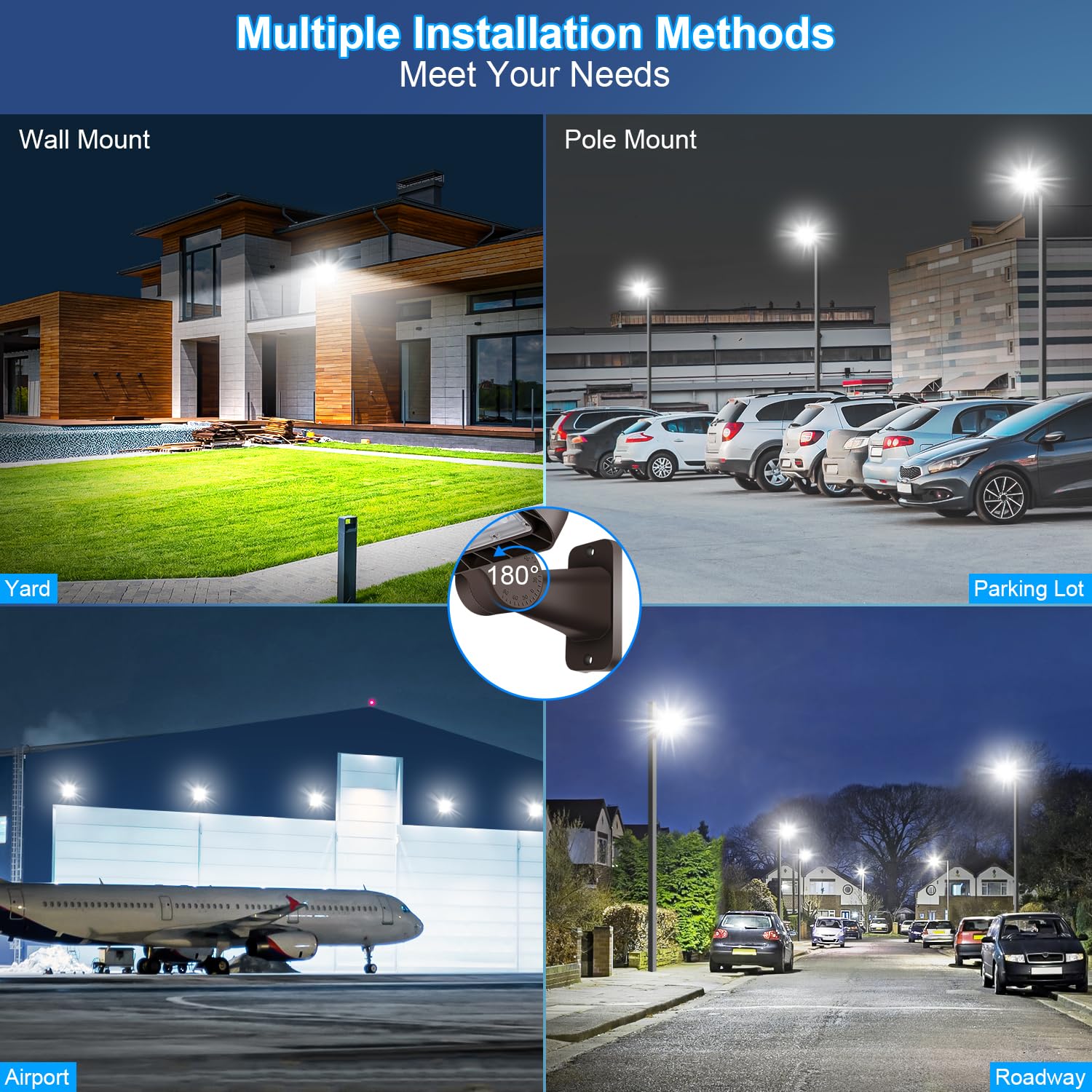 Ledmo 480W Led Parking Lot Light  Dusk To Dawn Outdoor Commercial Area Lighting  Ip65 Exterior 5000K 72000Lm Super Bright Security Flood Light Heavy Duty 2 Pack