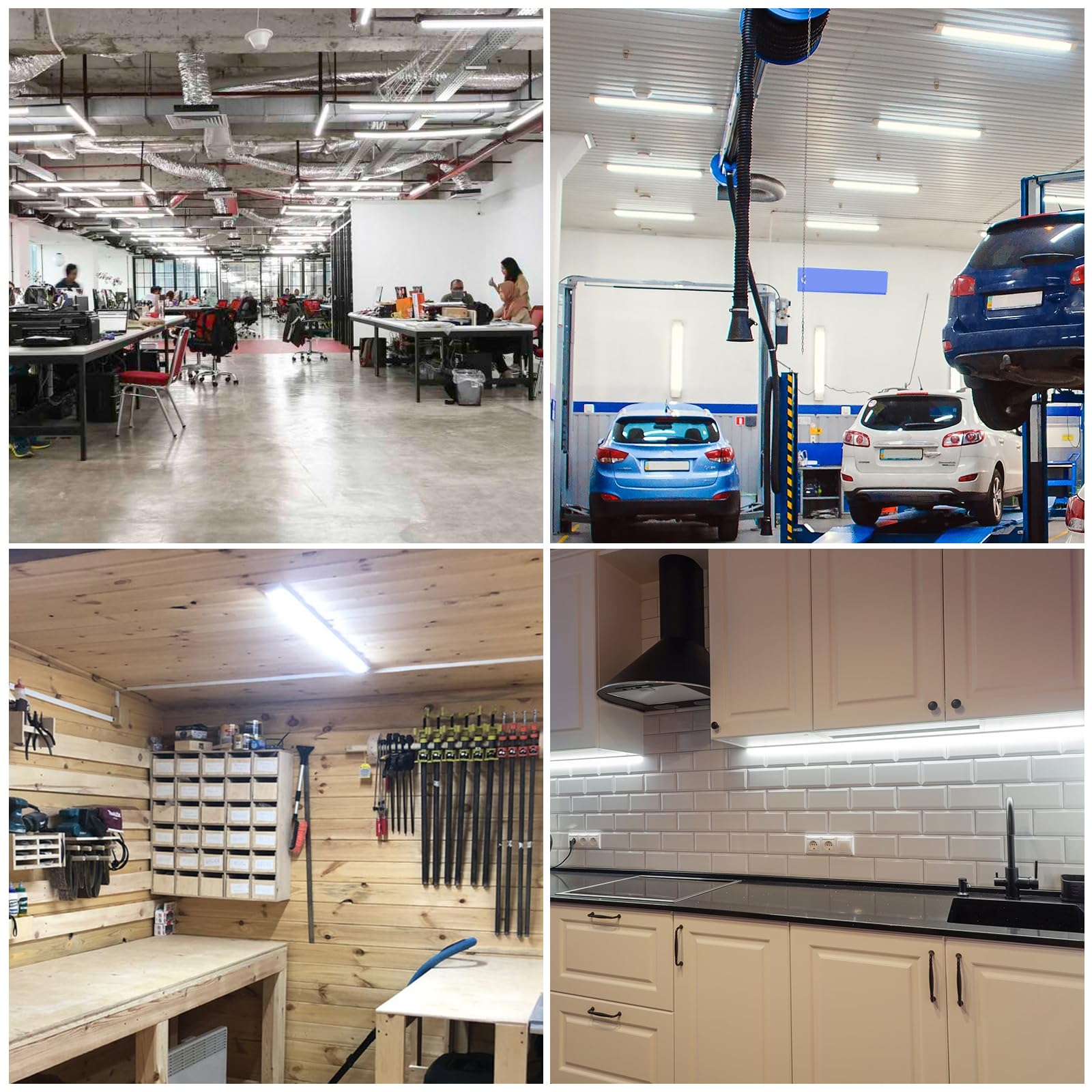 Shopled 4Ft Led Shop Light, 40W 5500Lm 5000K Daylight White, Linkable T8 Led Tube Lights 4Ft, V-Shape, 4 Foot Led Shop Lights Fo