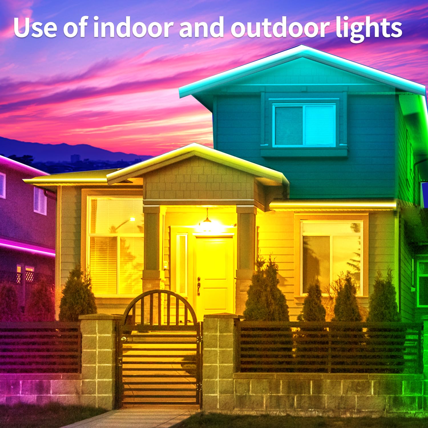 vimeepro 300Ft Outdoor LED Strip Light, Waterproof RGB, Music Sync, App/Remote Control, 2 Rolls of 150ft, IP68