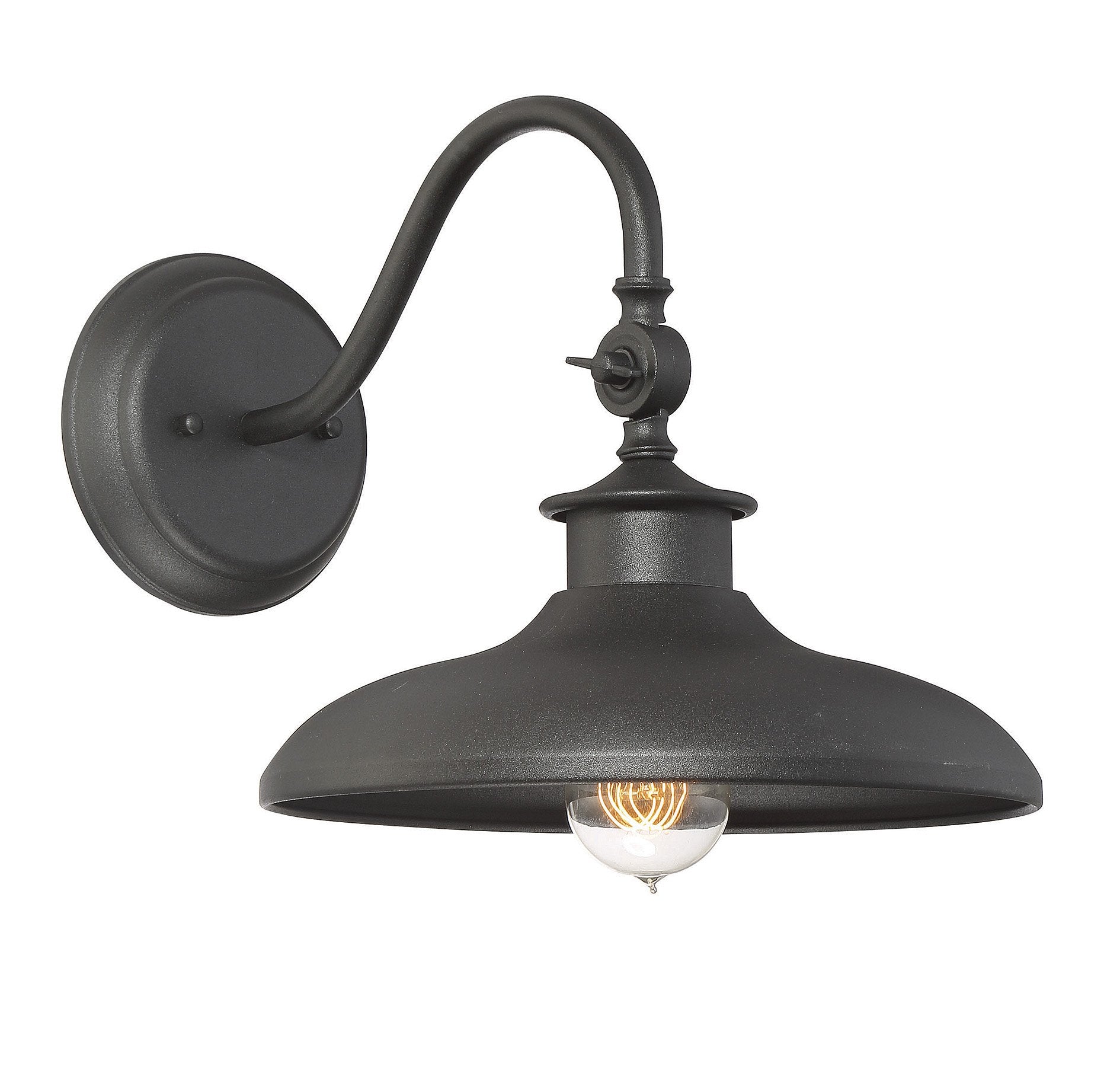 Savoy House 5-9584-BK Raleigh Industrial Rustic Urban Outdoor Metal Wall Lantern, 1-Light 60 Watt, 11 H x 11 W, Black