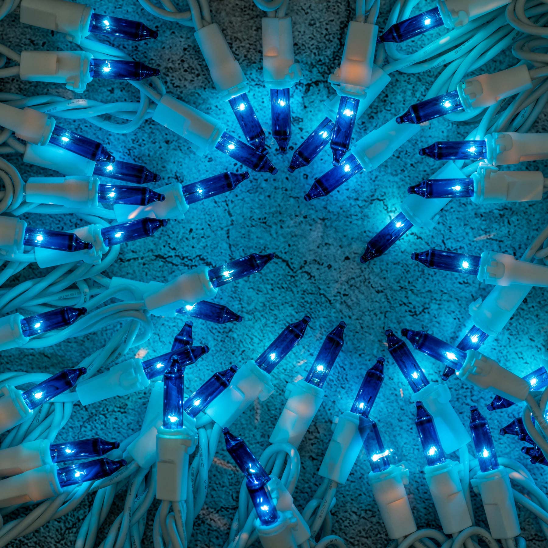 Yuletime 200 Blue Christmas Lights, Pack Of 2 Sets 33 Feet 100 Count Ul Certified Incandescent String Lights (Blue - White Wire)